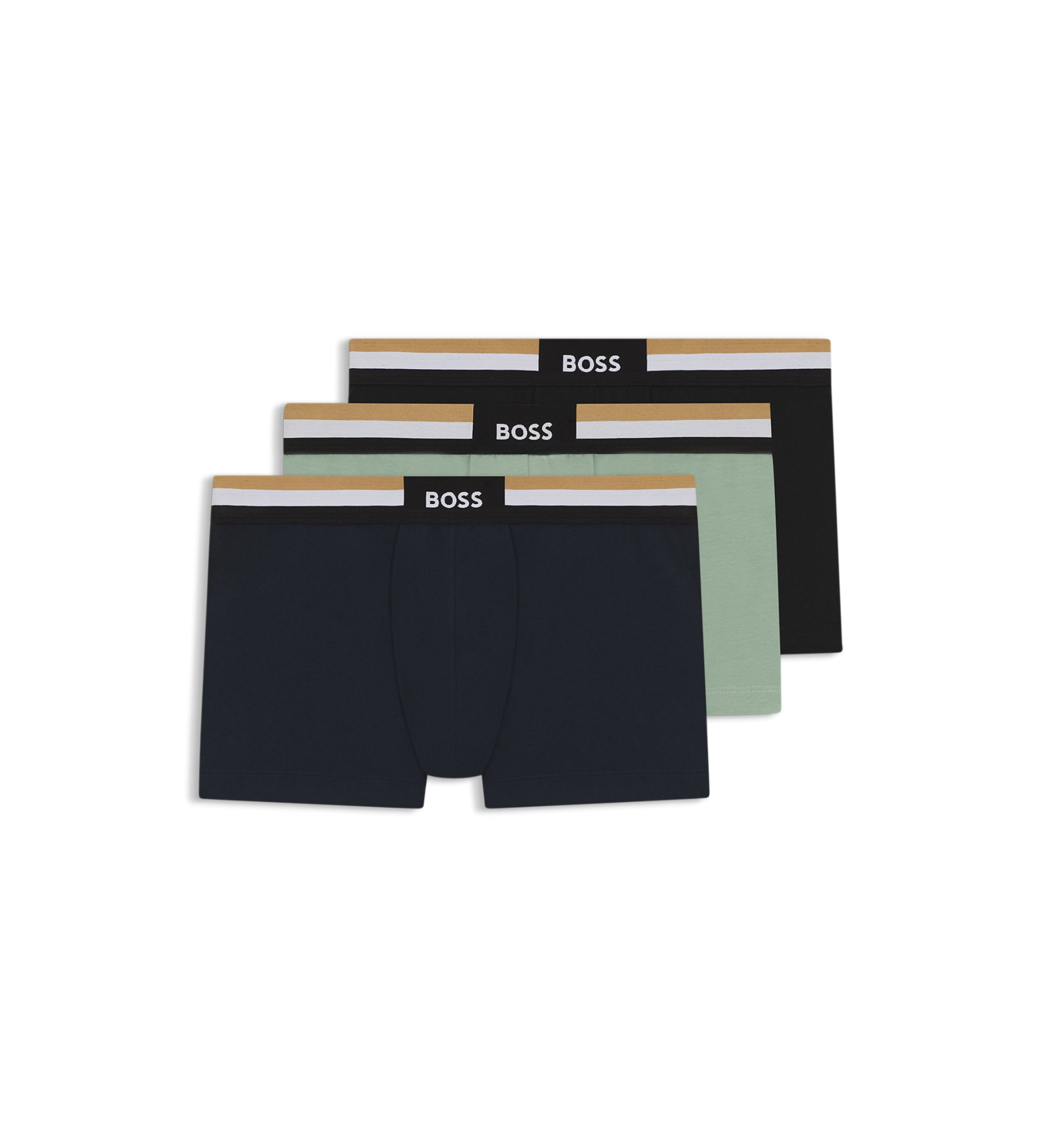BOSS für Herren. 50516542 Set 3 Boxershorts Motion grün, schwarz, navy (S), Heimtextilien, Mehrfarbig, Baumwolle