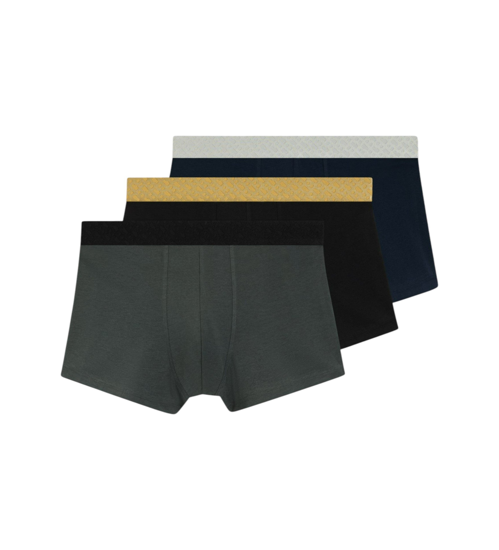 BOSS für Herren. 50546808 3er-Set Baumwoll-Boxershorts schwarz, blau, grün (S), Heimtextilien, Baumwolle