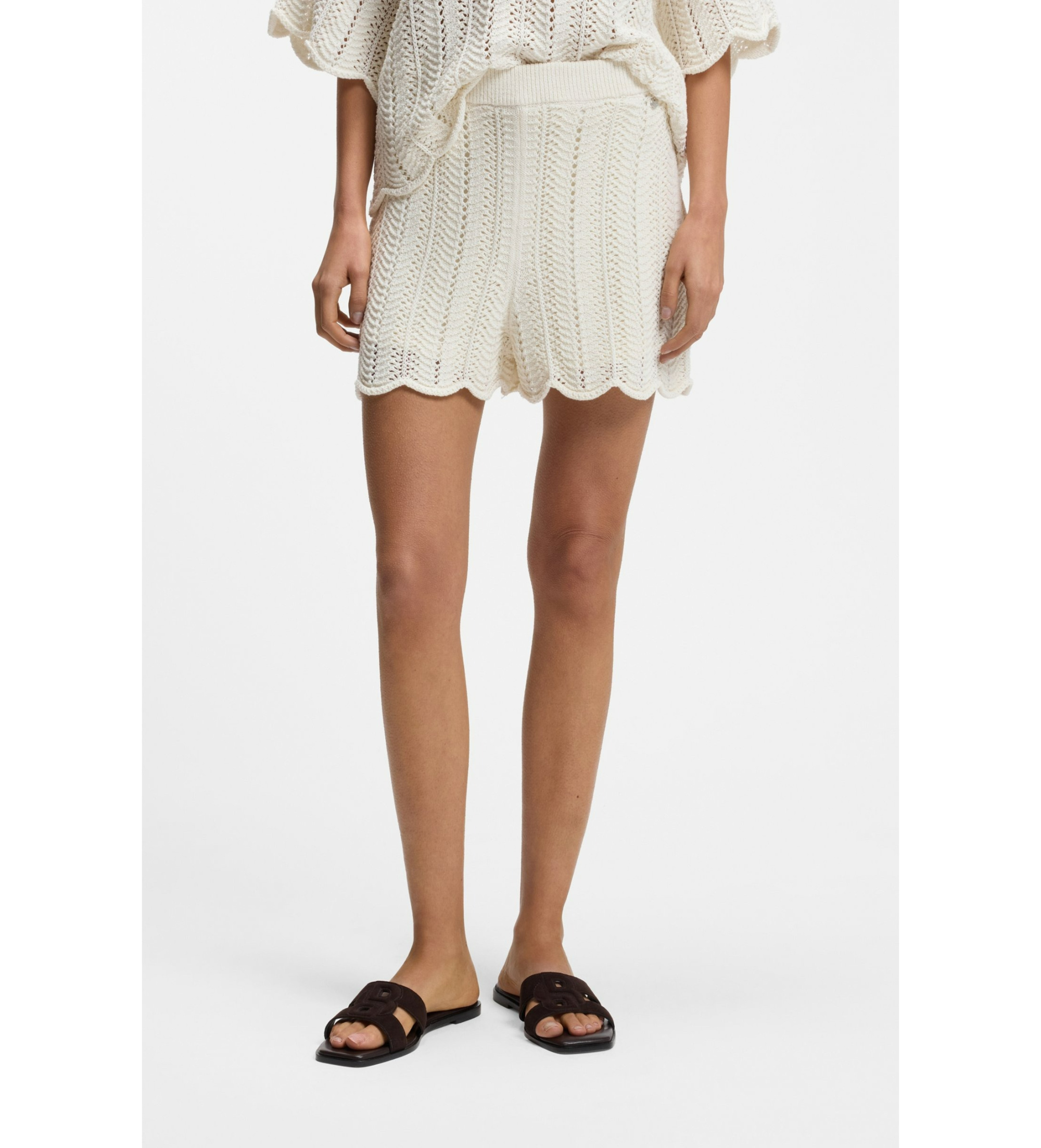 BOSS für Damen. 50559814 Shorts Forde beige (S), Lässig, Modal