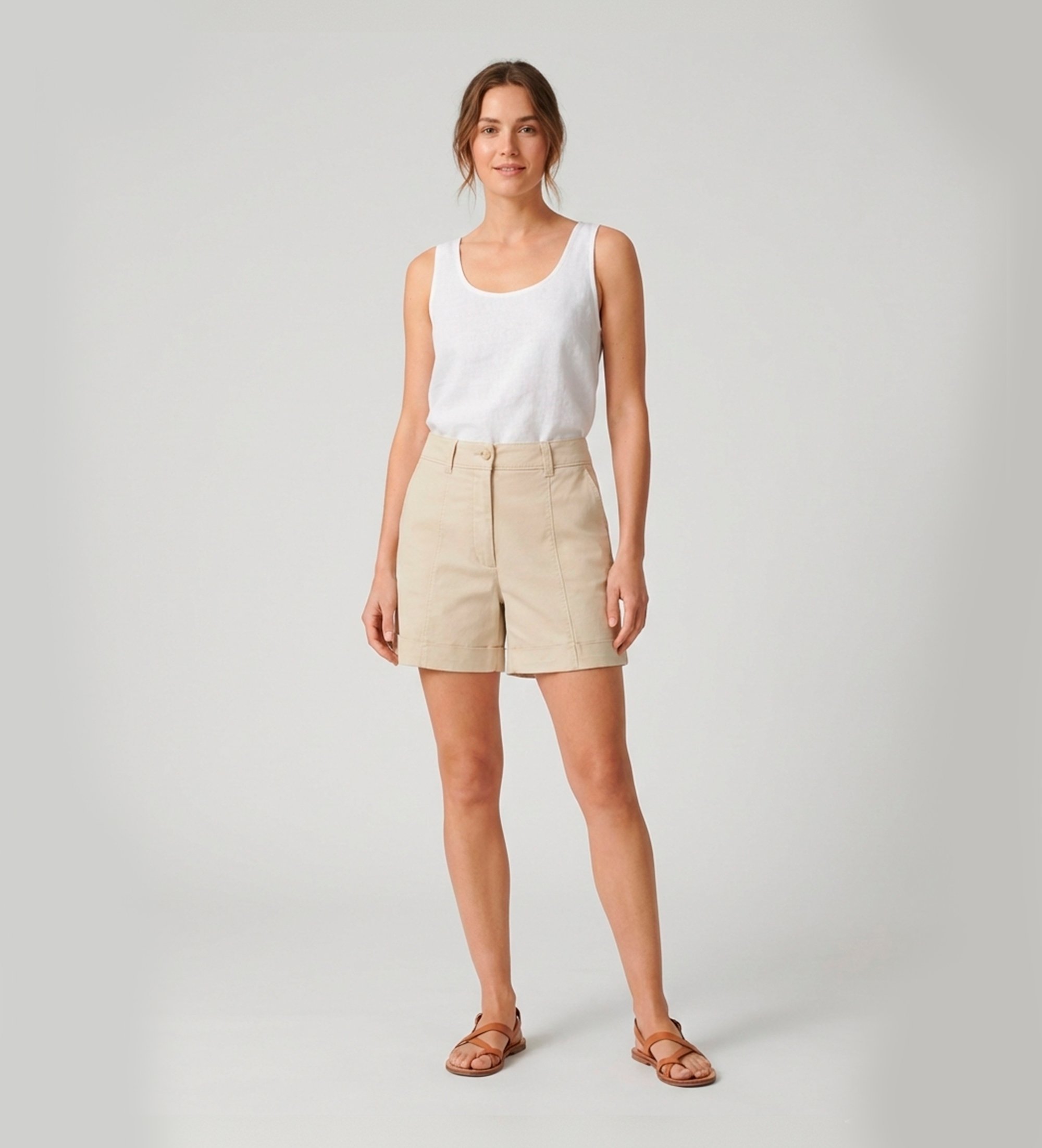 BOSS für Damen. 50556391 Tanessa beige Shorts (36), Lässig, Baumwolle
