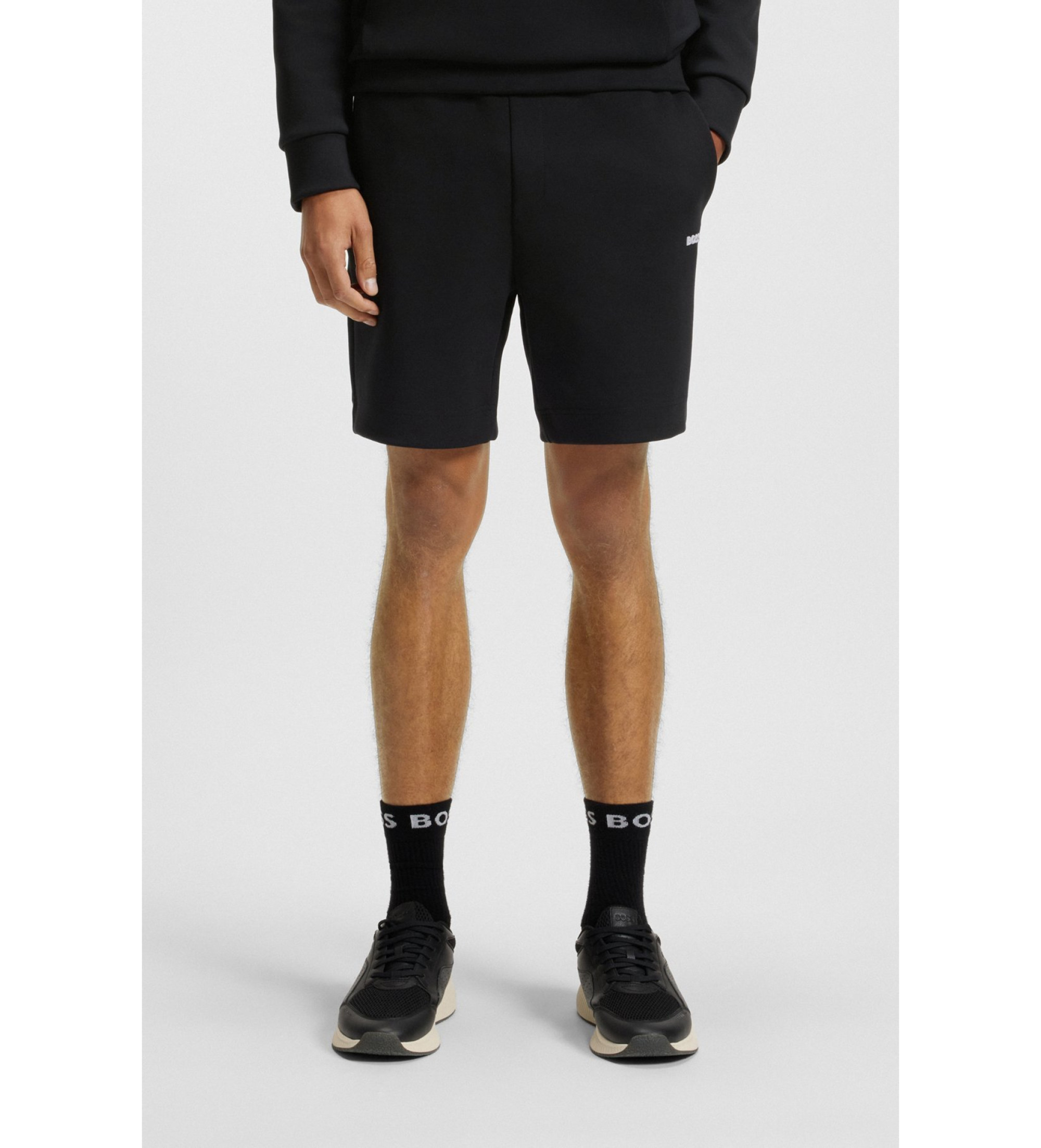 BOSSvoor mannen. 50543091 Korte broek Zone zwart (S), Casual, Synthetisch