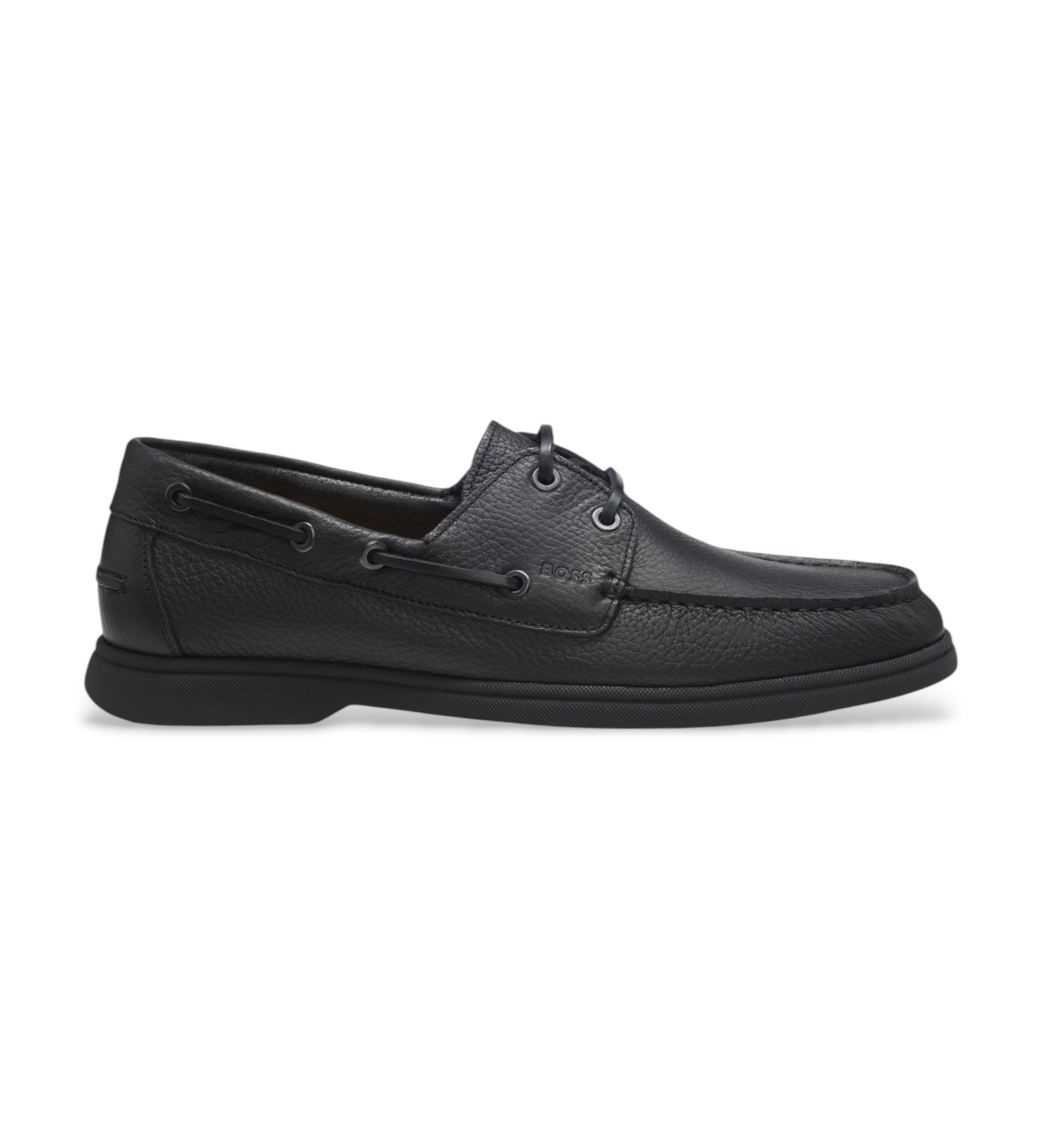 BOSS für Herren. 50570584 Sienne Boat Lederschuhe schwarz (44), Wohnung, Schnürsenkel, Lässig
