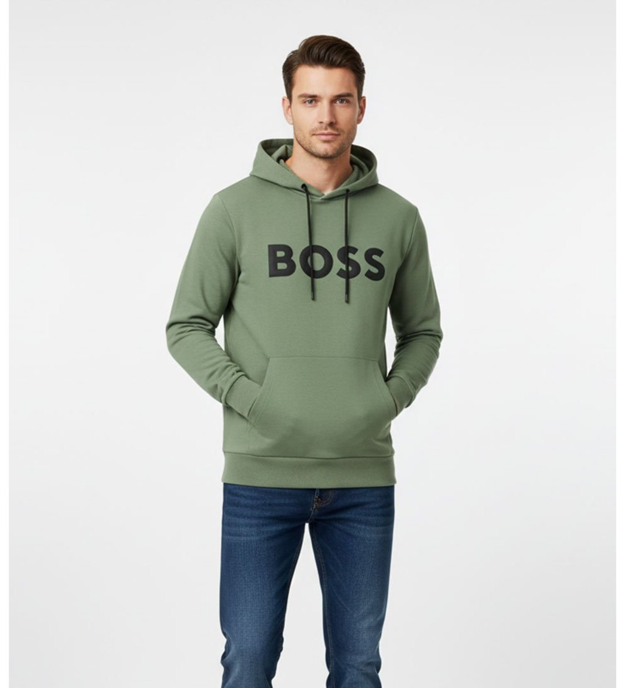 BOSS für Herren. 50551457 Sweatshirt Soody Zone grün (L), Lässig, Baumwolle