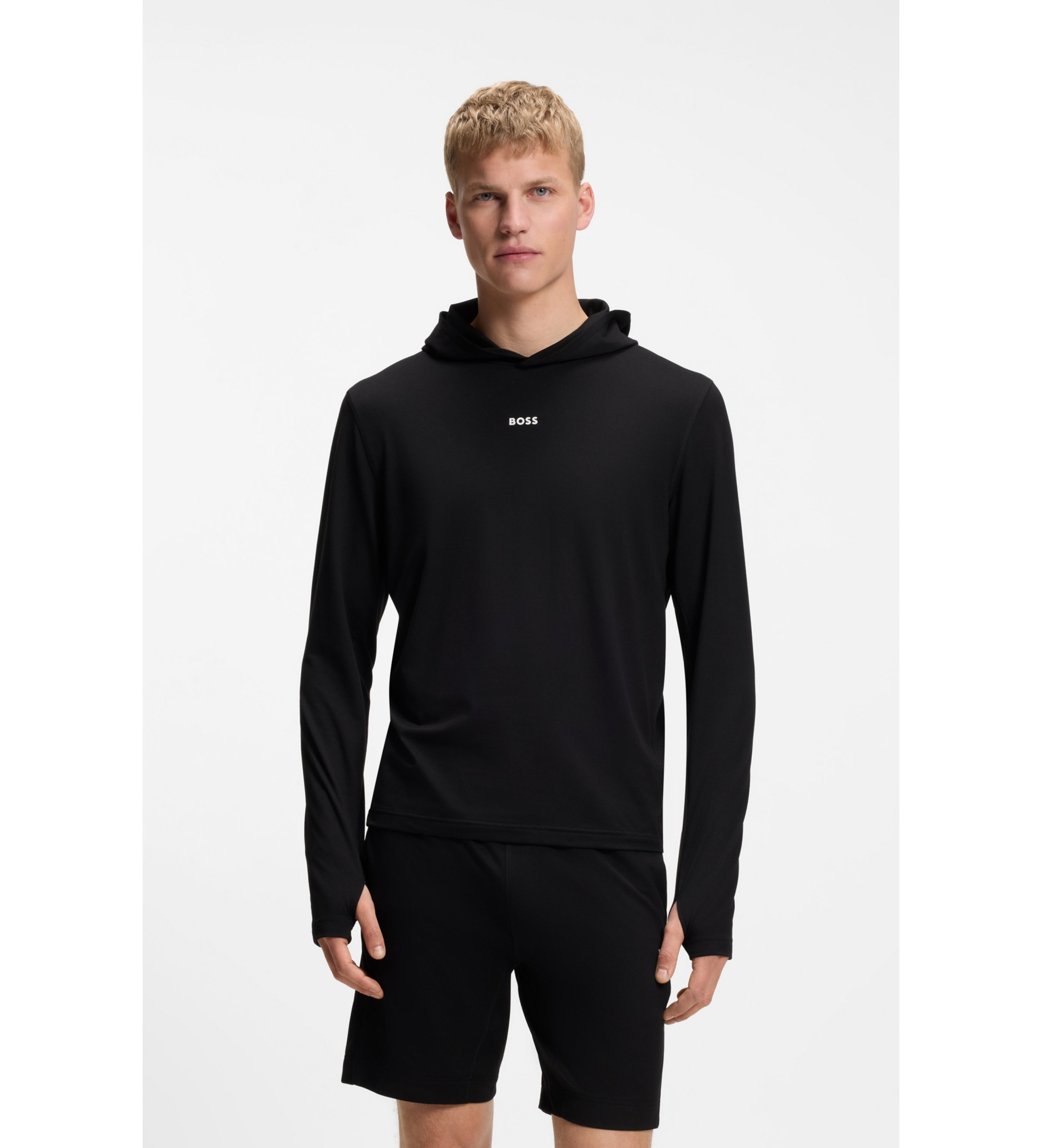 BOSS für Herren. 50564509 SW Active HD Sweatshirt, schwarz (L), Lässig, Sportlich, Polyester