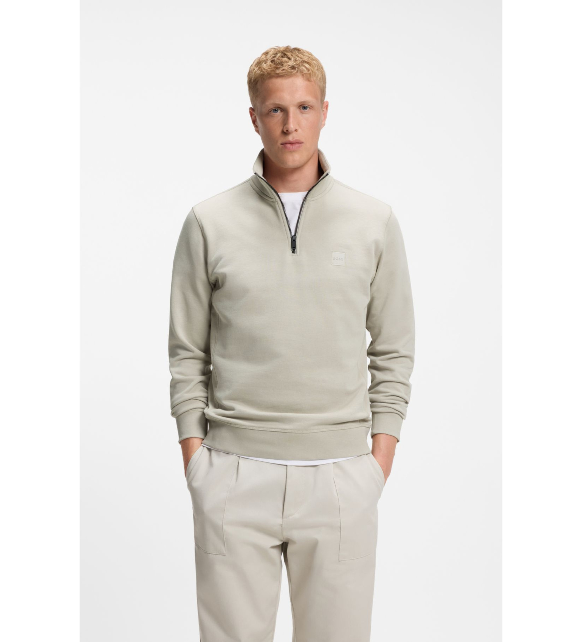 BOSS für Herren. 50468926 Sweatshirt Zetrust beige (XXL), Lässig, Baumwolle