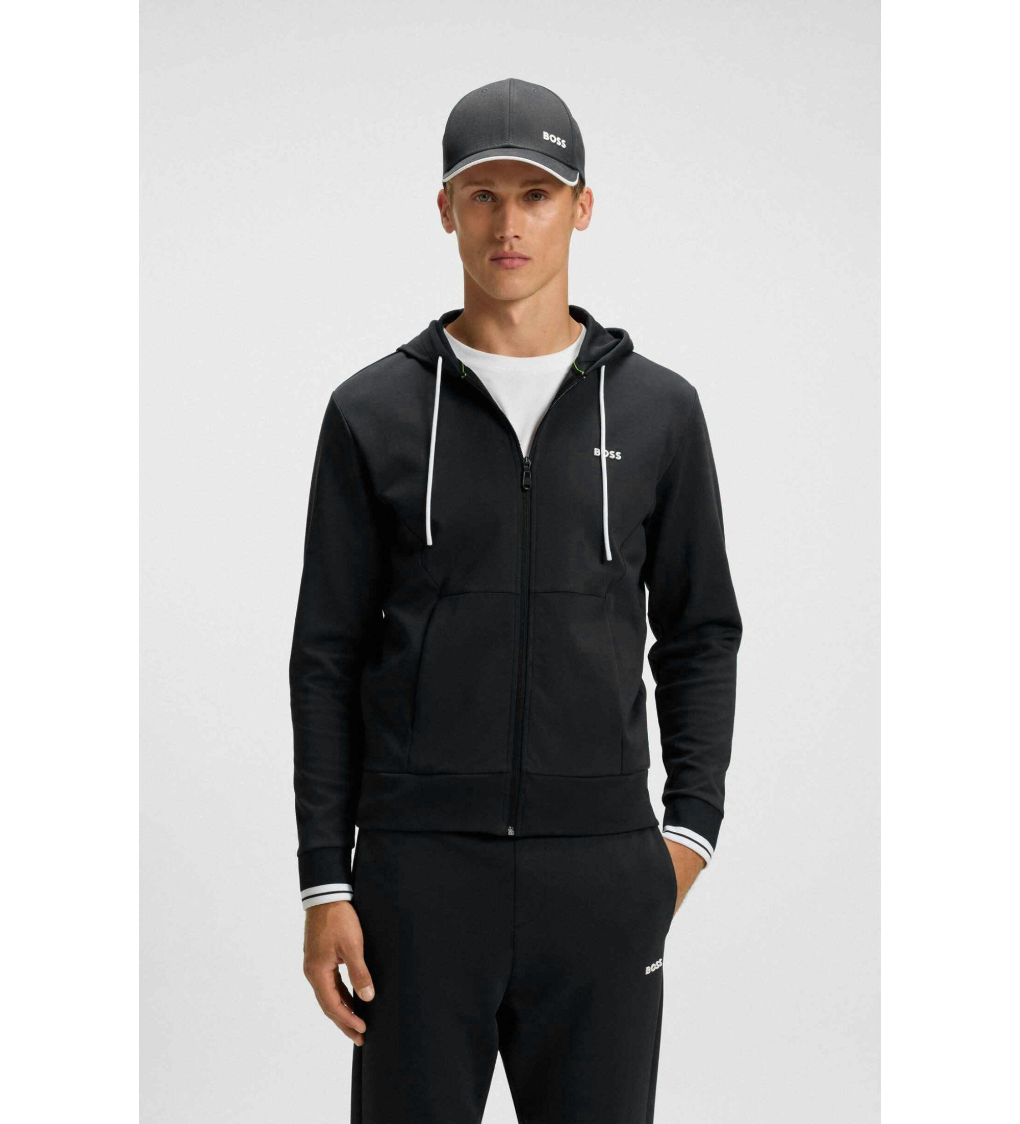 BOSS für Herren. 50542974 Zone Sweatshirt schwarz (XXL), Lässig, Baumwolle