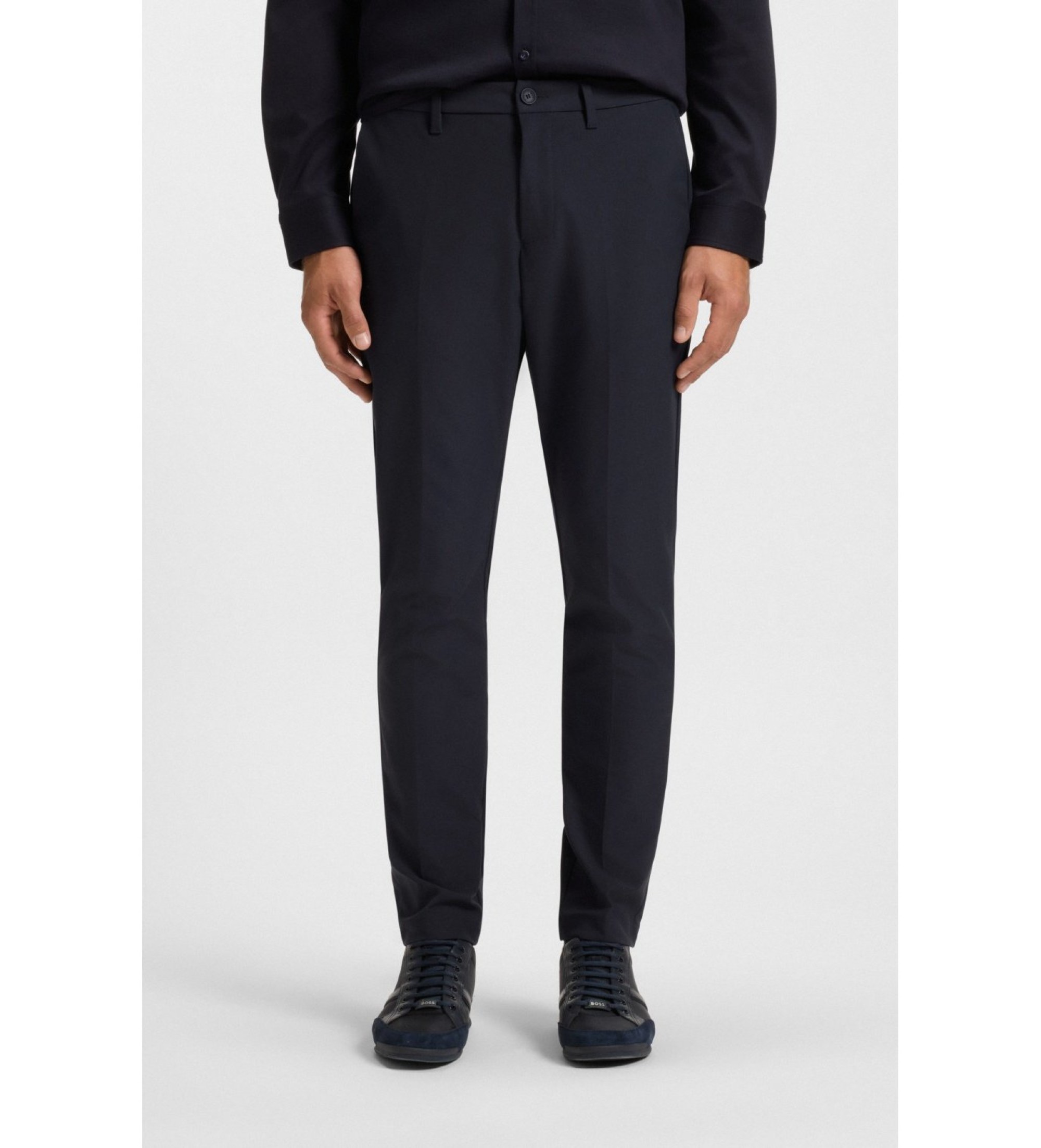 BOSS für Herren. 50544245 Marineblaue Slim Fit-Hose (46), Lässig, Polyester