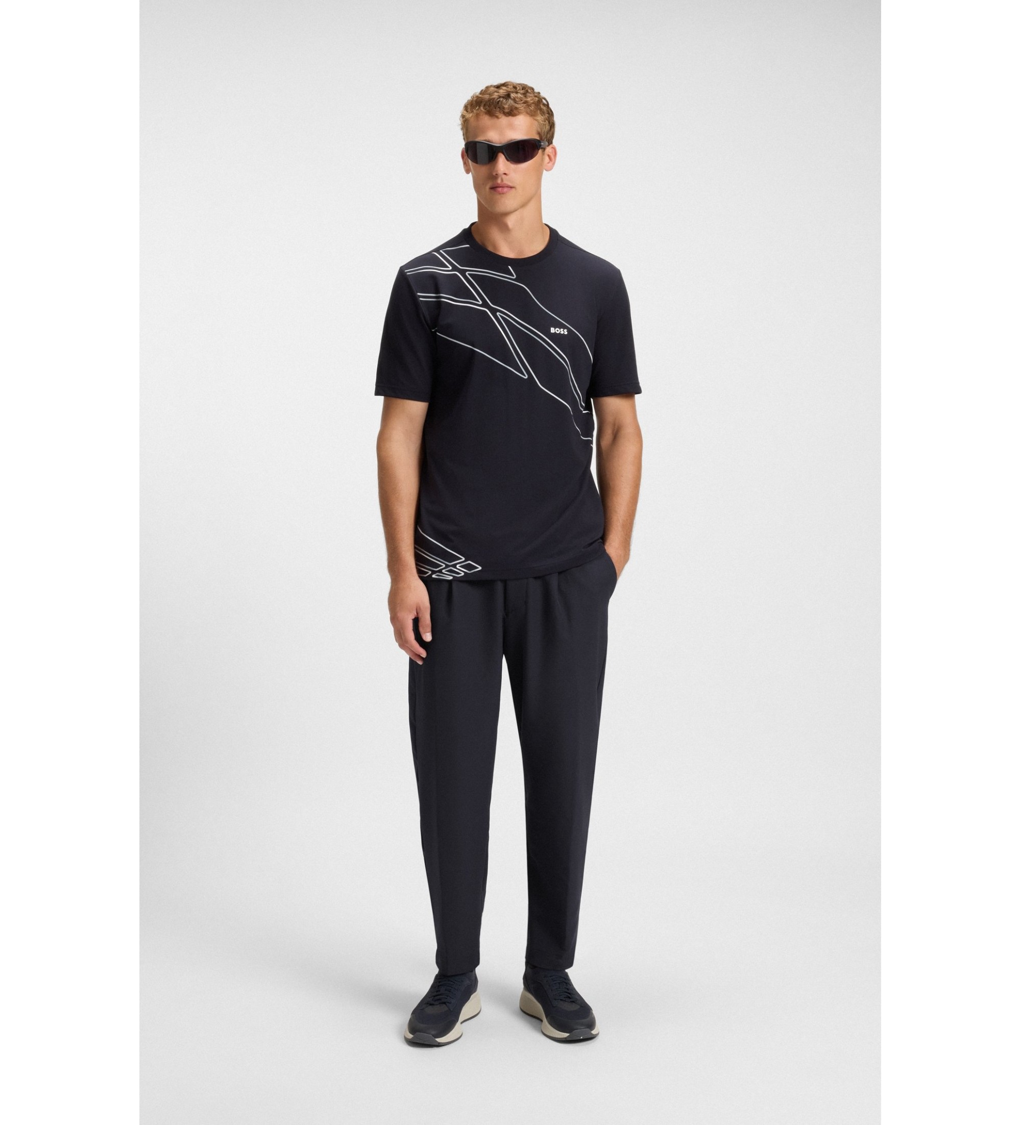 BOSS für Herren. 50539085 Hose umwandeln navy (46), Blau, Lässig, Synthetisch, Marine