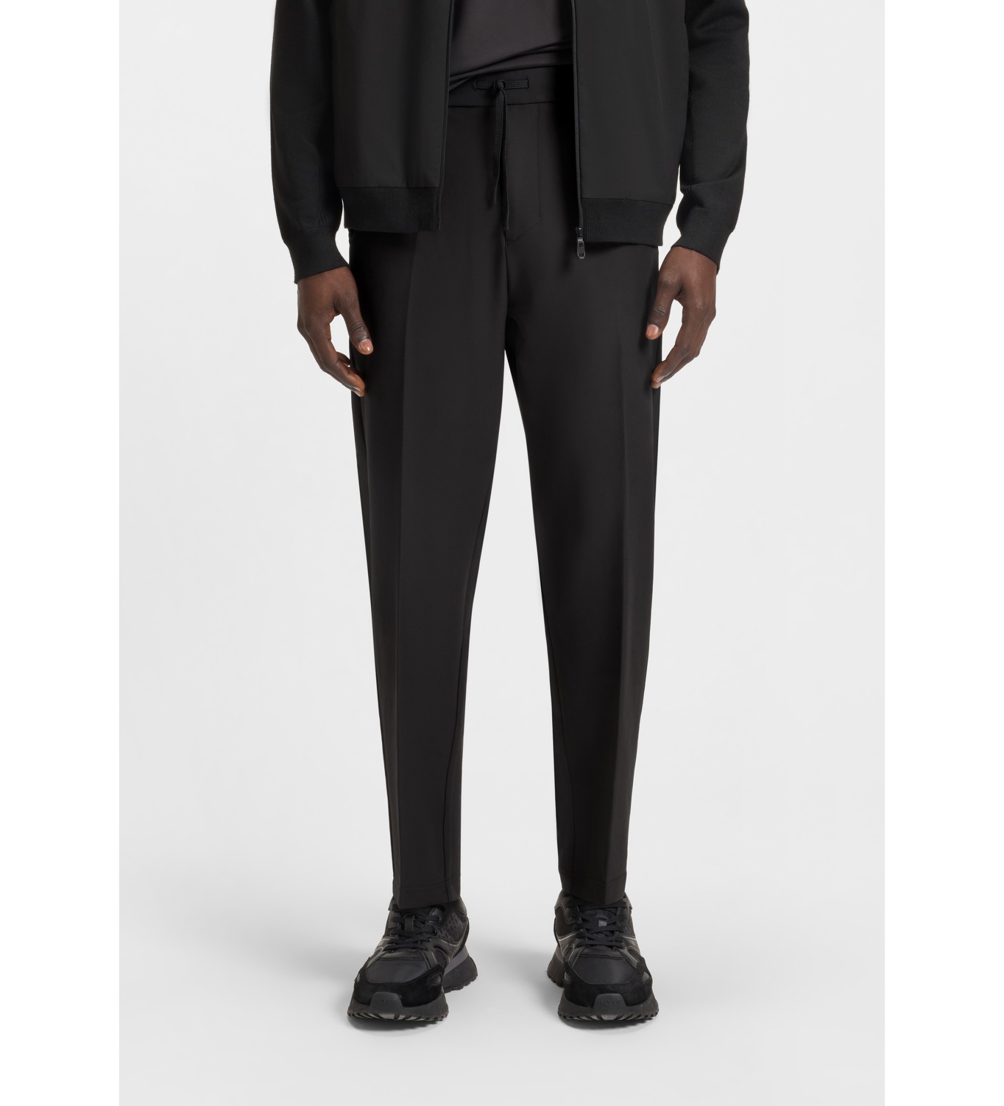 BOSS für Herren. 50538179 Hose umwandeln schwarz (52), Lässig, Polyester