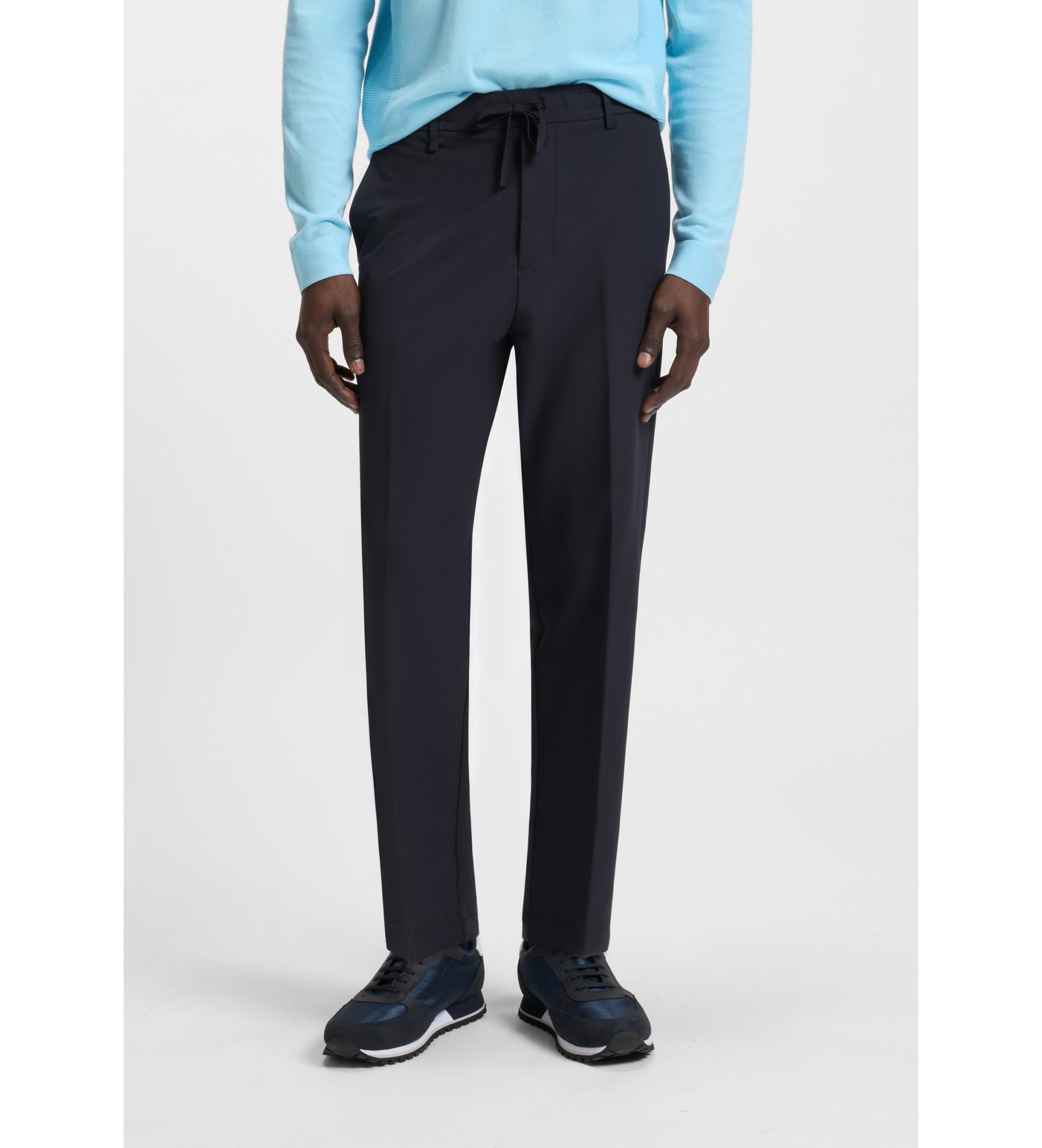 BOSSvoor mannen. 50538179 Navy enkelbroek (58), Casual, Gerecycled polyester, Duurzaam, Marineblauw