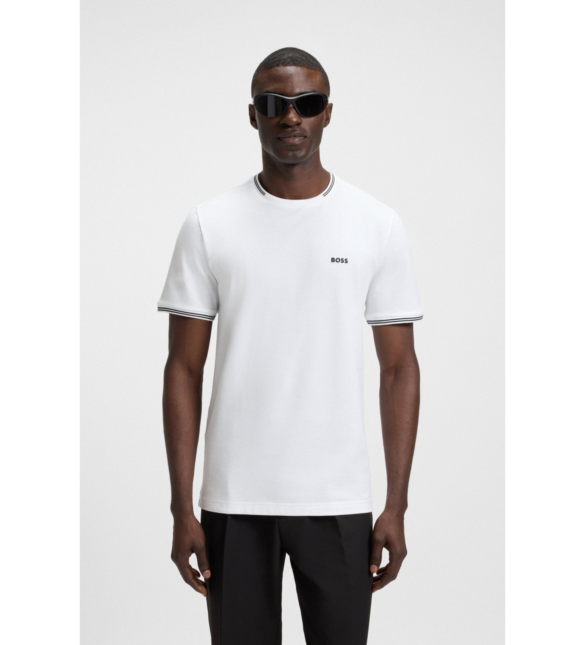 BOSS für Herren. 50521245 Taul T-shirt weiß (M), Lässig, Polyester, Kurzarm