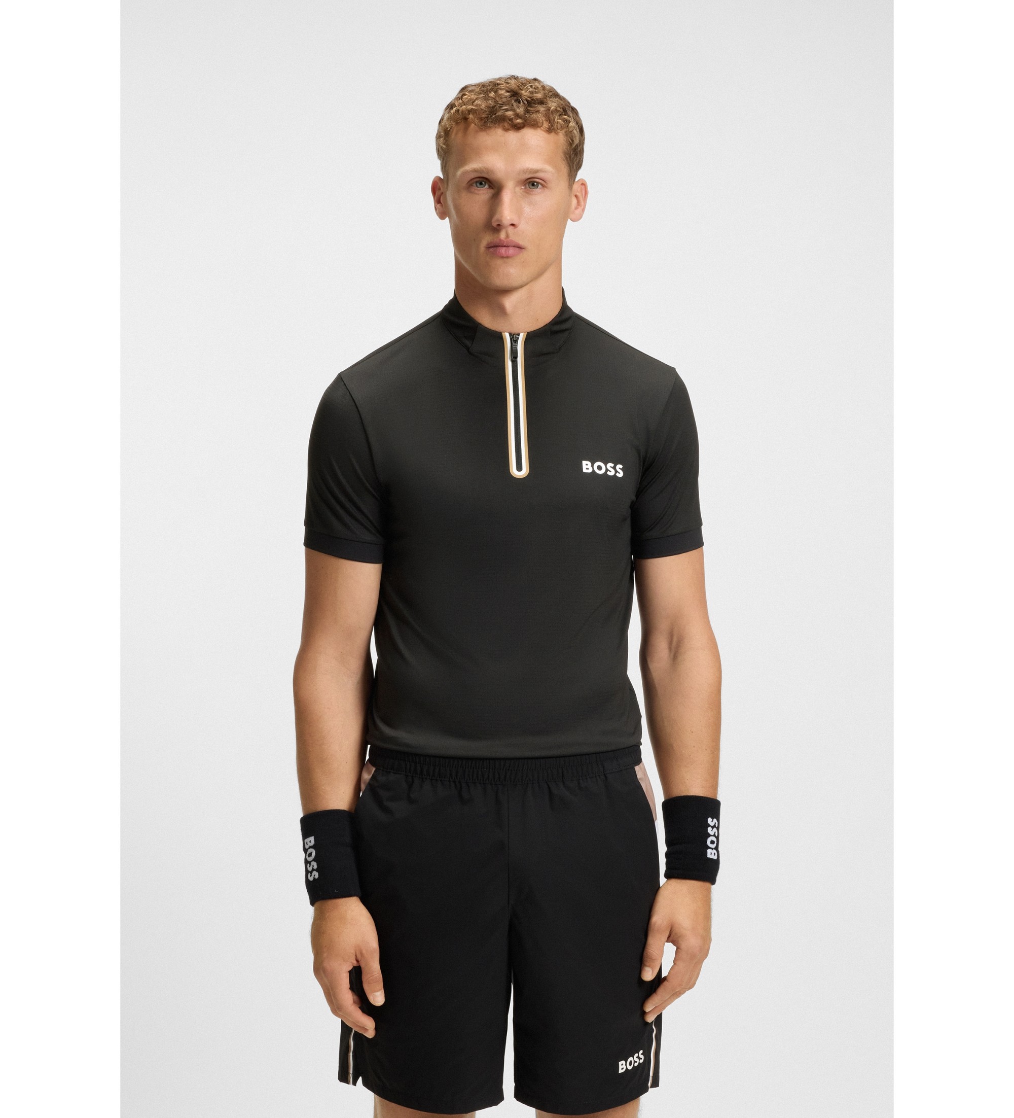 BOSSvoor mannen. 50543347 T-shirt Taylor zwart (L), Sportief, Meerdere sporten, Polyester, Korte mouwen