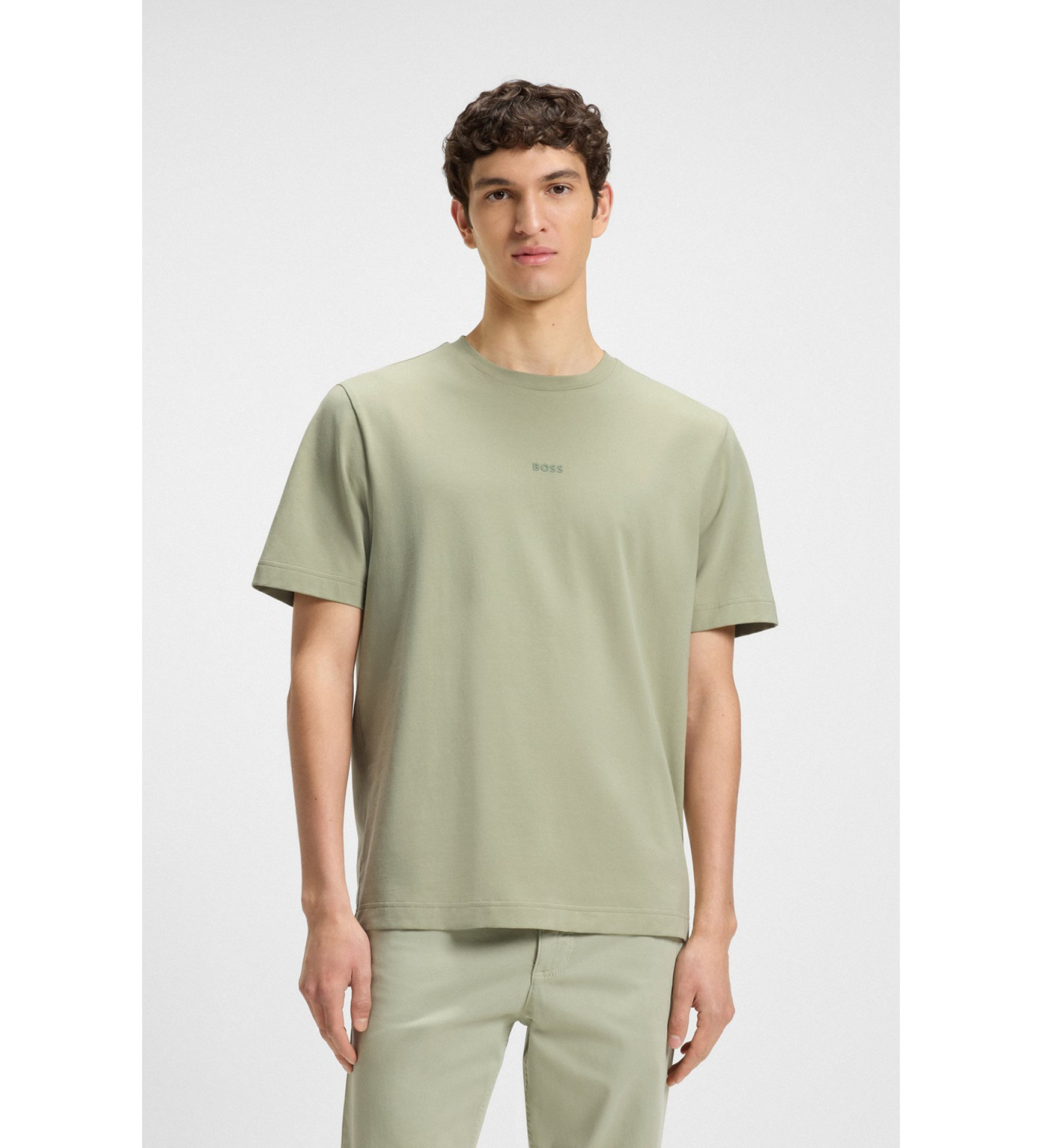 BOSS für Herren. 50473278 TChup grünes T-shirt (S), Lässig, Baumwolle, Kurzarm