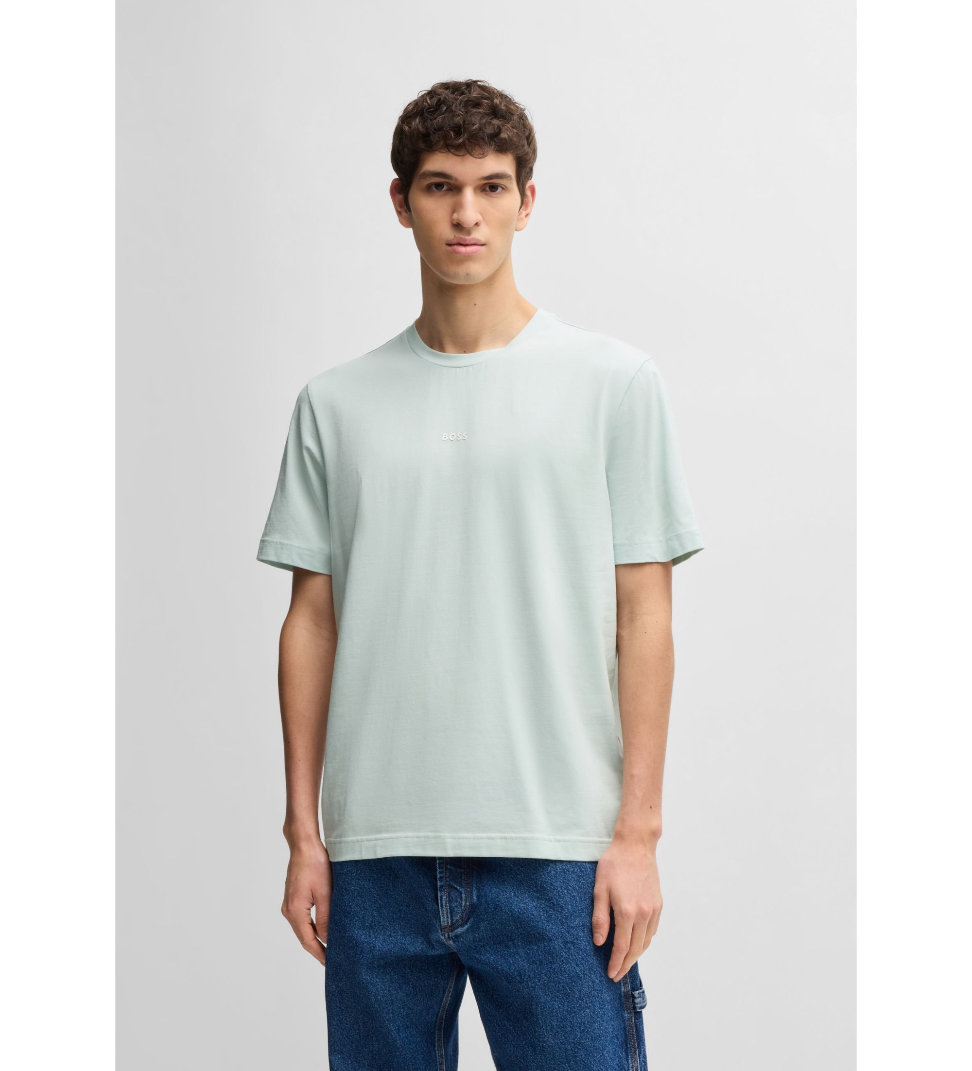 BOSS für Herren. 50473278 TChup T-shirt hellblau (S), Lässig, Baumwolle, Kurzarm