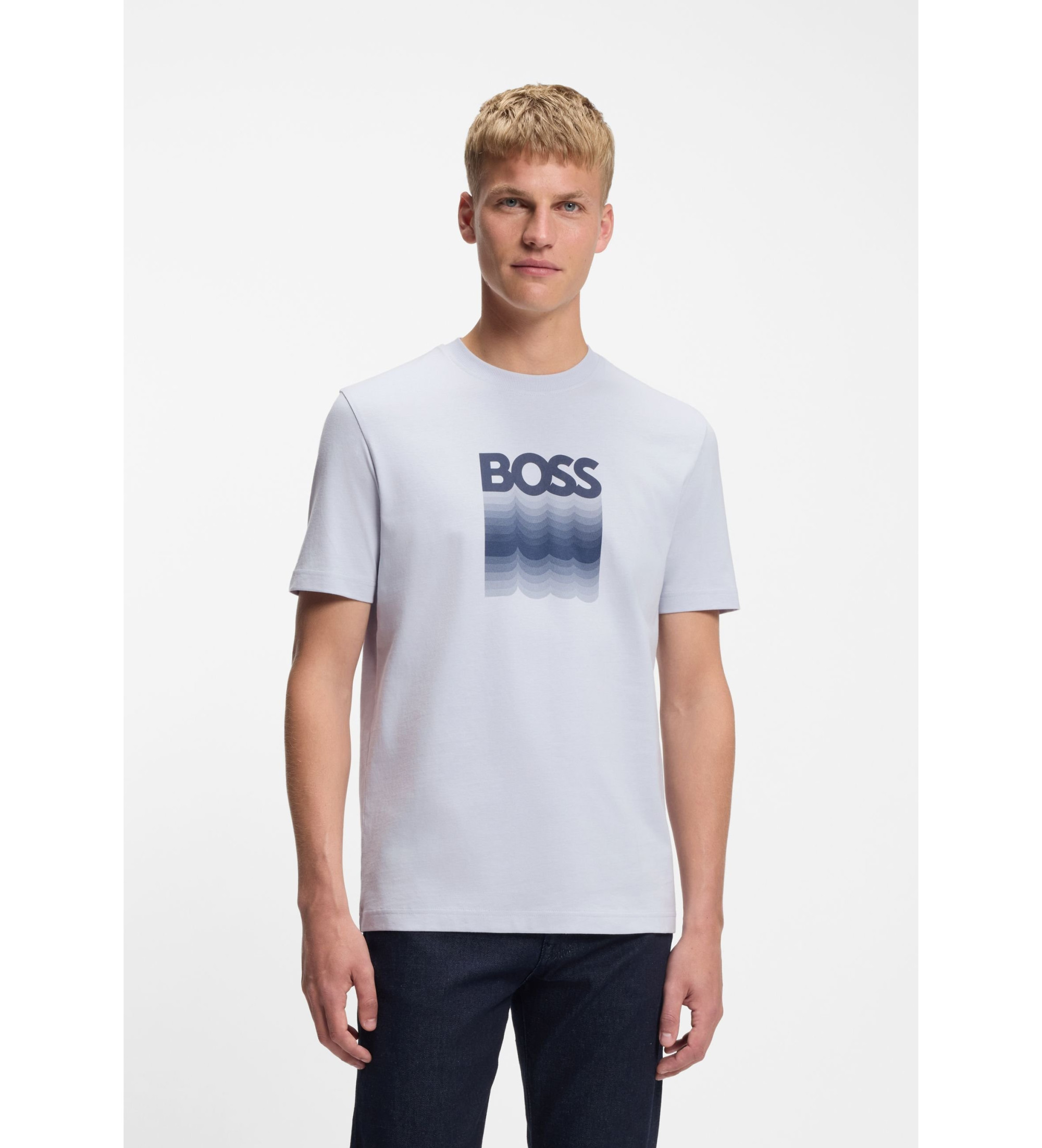 BOSSvoor mannen. 50556009 T-shirt Insignia grijs (XL), Casual, Katoen, Korte mouwen