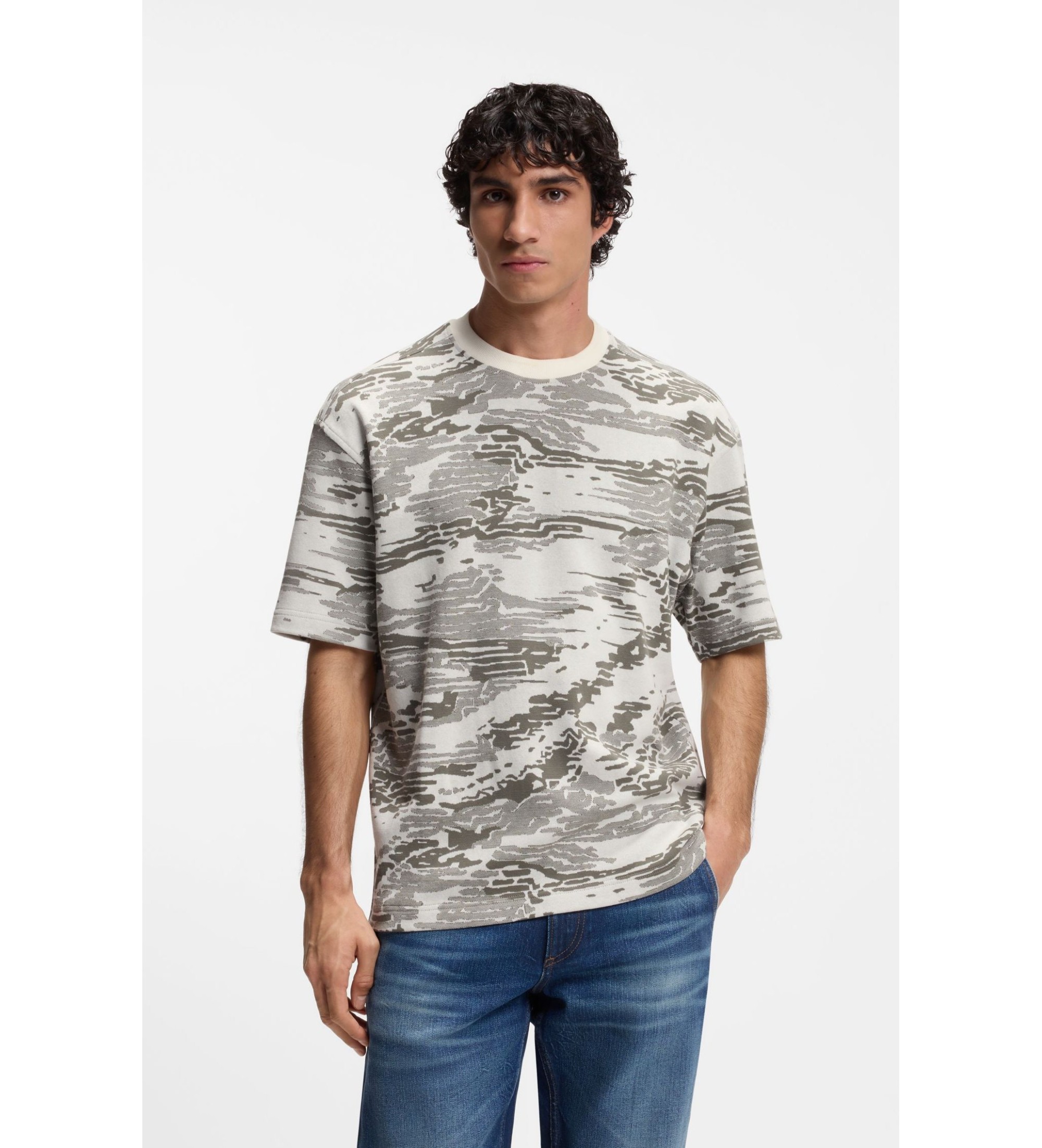 BOSS für Herren. 50553159 Wildnatur T-Shirt beige (S), Lässig, Baumwolle, Kurzarm