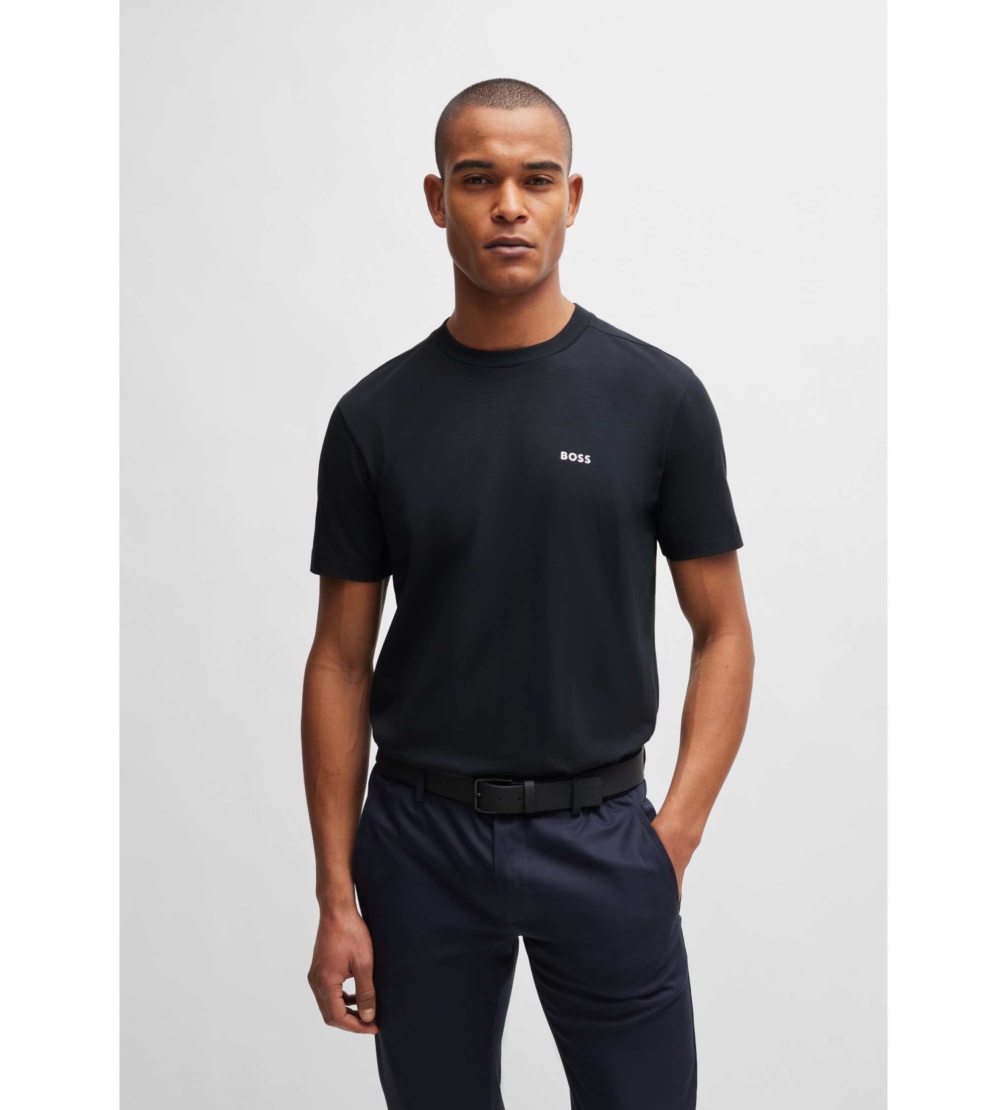 BOSS für Herren. 50506373 T-shirt Elastisch navy (M), Lässig, Baumwolle, Kurzarm, Marine