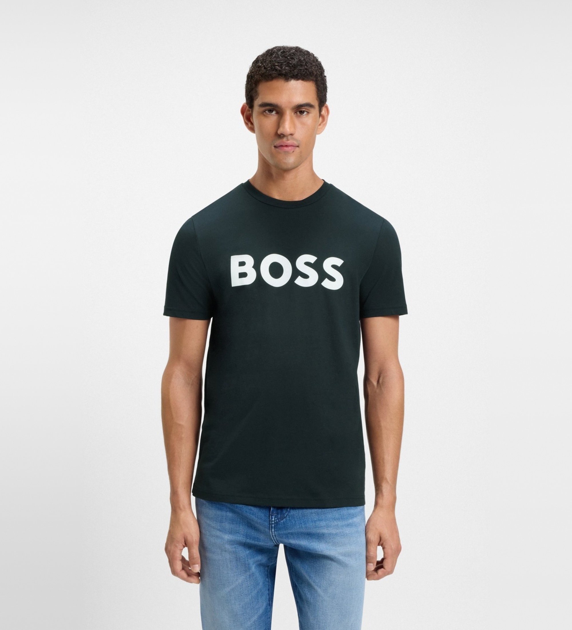 BOSSvoor mannen. 50481923 Marineblauw Thinking T-shirt (L), Casual, Katoen, Korte mouwen