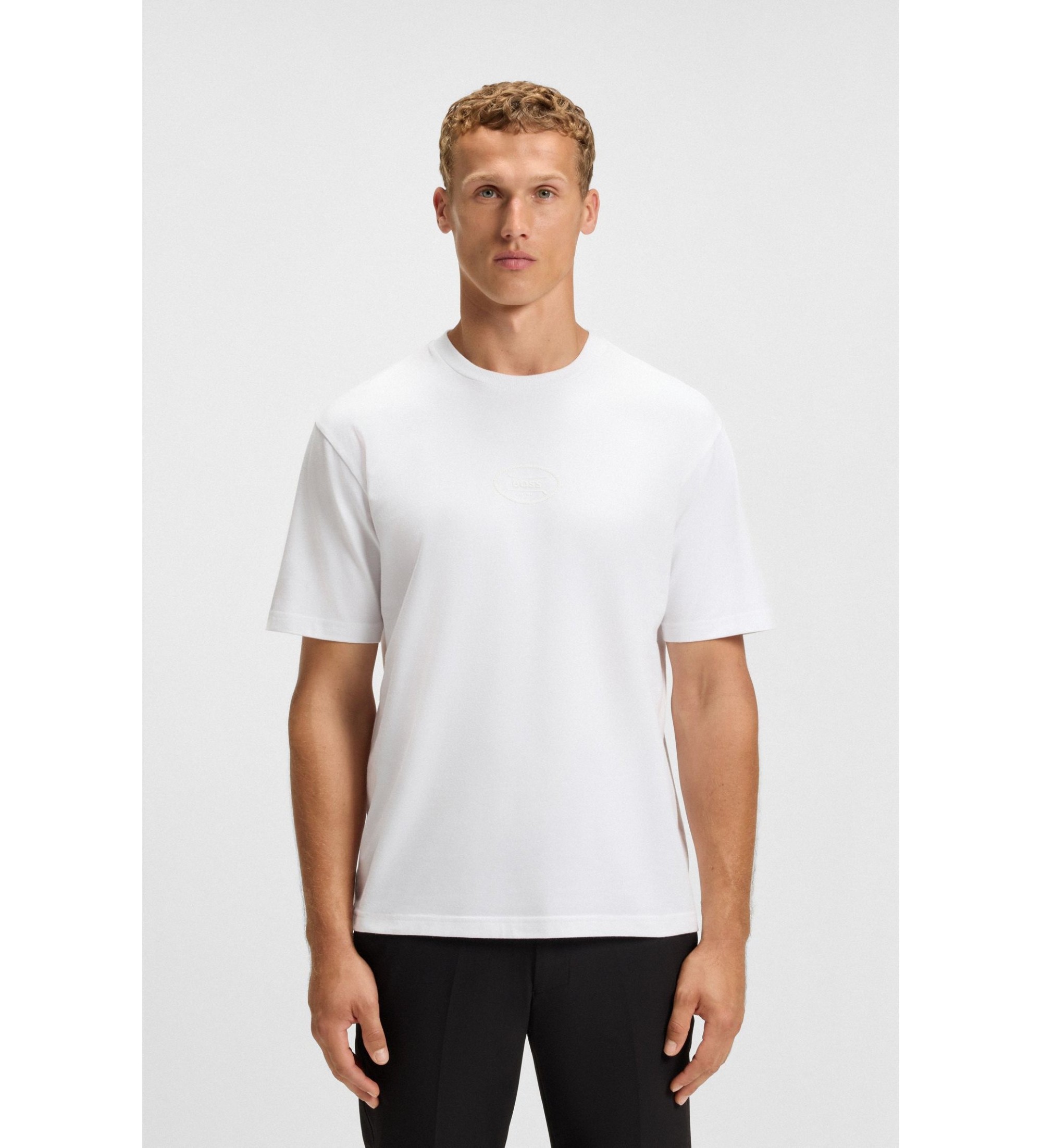 BOSS für Herren. 50547971 Hole19 T-shirt weiß (S), Lässig, Baumwolle, Kurzarm