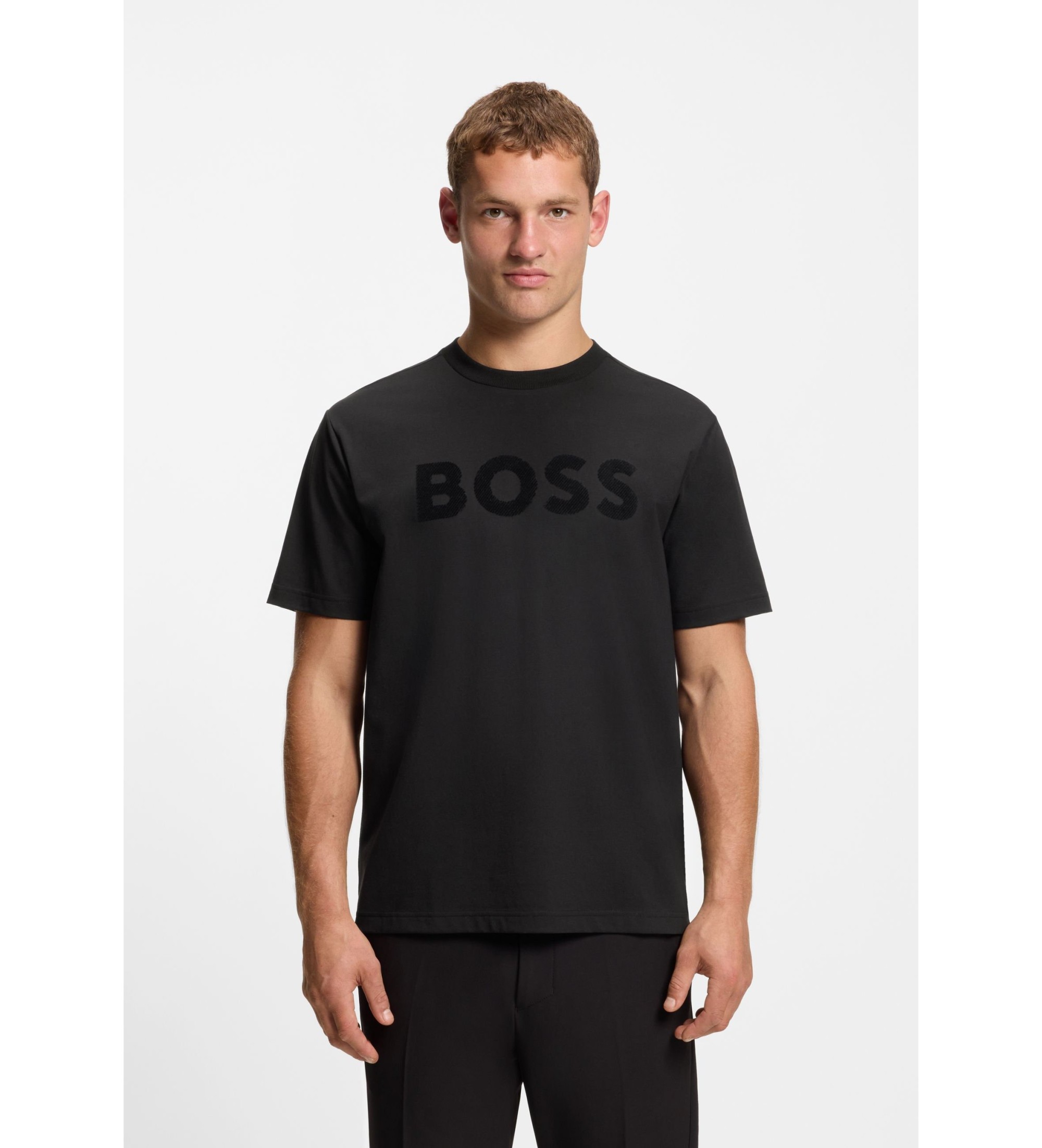 BOSS für Herren. 50553636 Ikonisches Logo-T-Shirt schwarz (M), Lässig, Baumwolle, Kurzarm