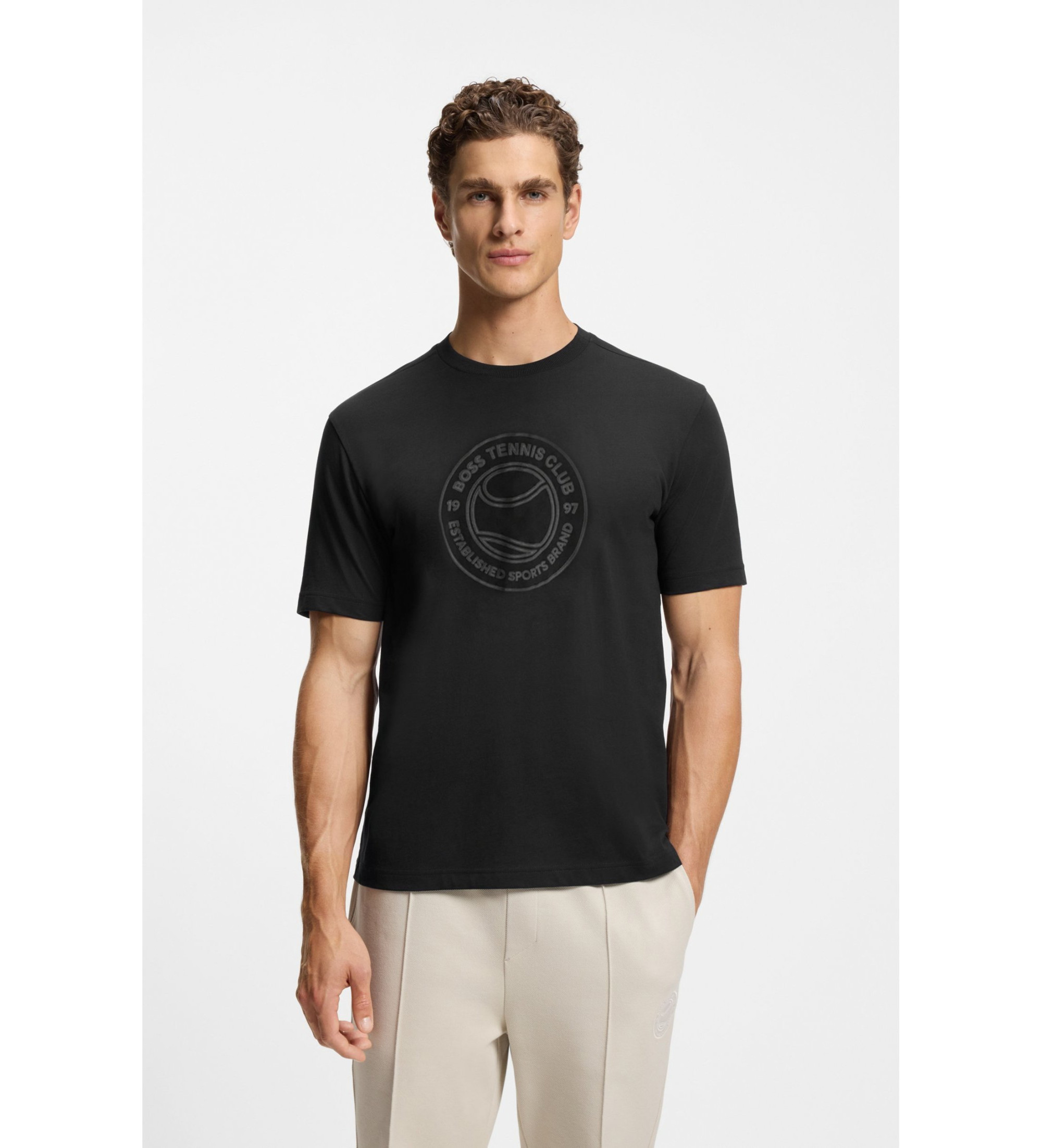 BOSSvoor mannen. 50553648 Join Logo T-shirt zwart (XXL), Casual, Katoen, Korte mouwen
