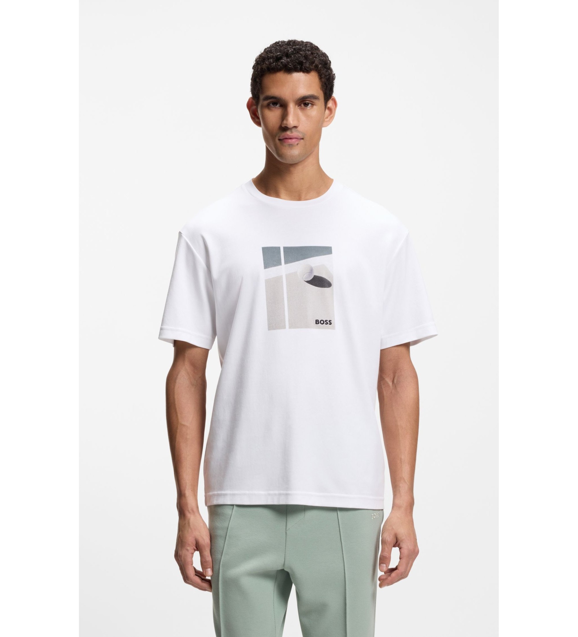 BOSSvoor mannen. 50554365 Join Relaxed Gtx T-shirt wit (M), Casual, Katoen, Korte mouwen