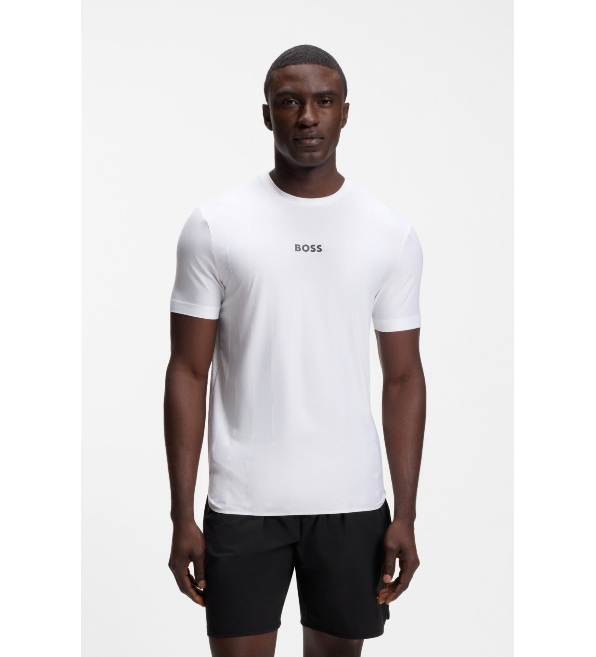 BOSS für Herren. 50559199 Active T-shirt slim fit weiß (M), Lässig, Baumwolle, Kurzarm