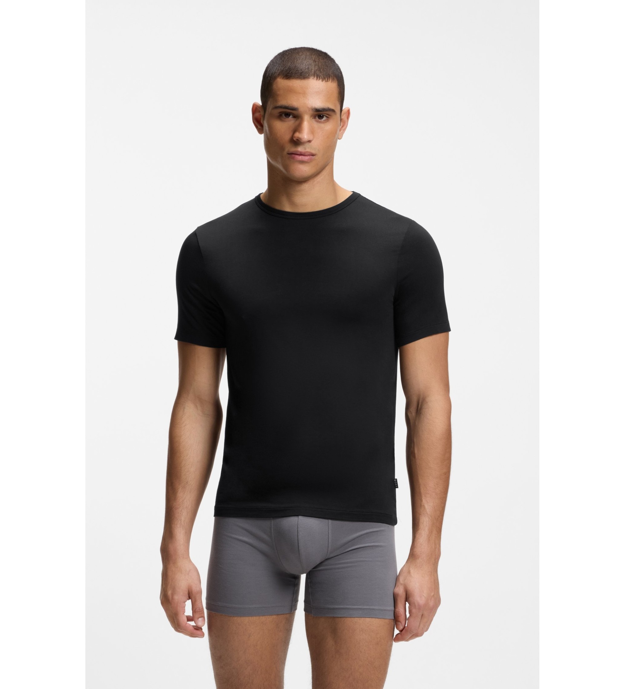 BOSS für Herren. 50534019 3er-Set schwarzer Bambus-T-Shirts (S), Heimtextilien, Baumwolle, Kurzarm