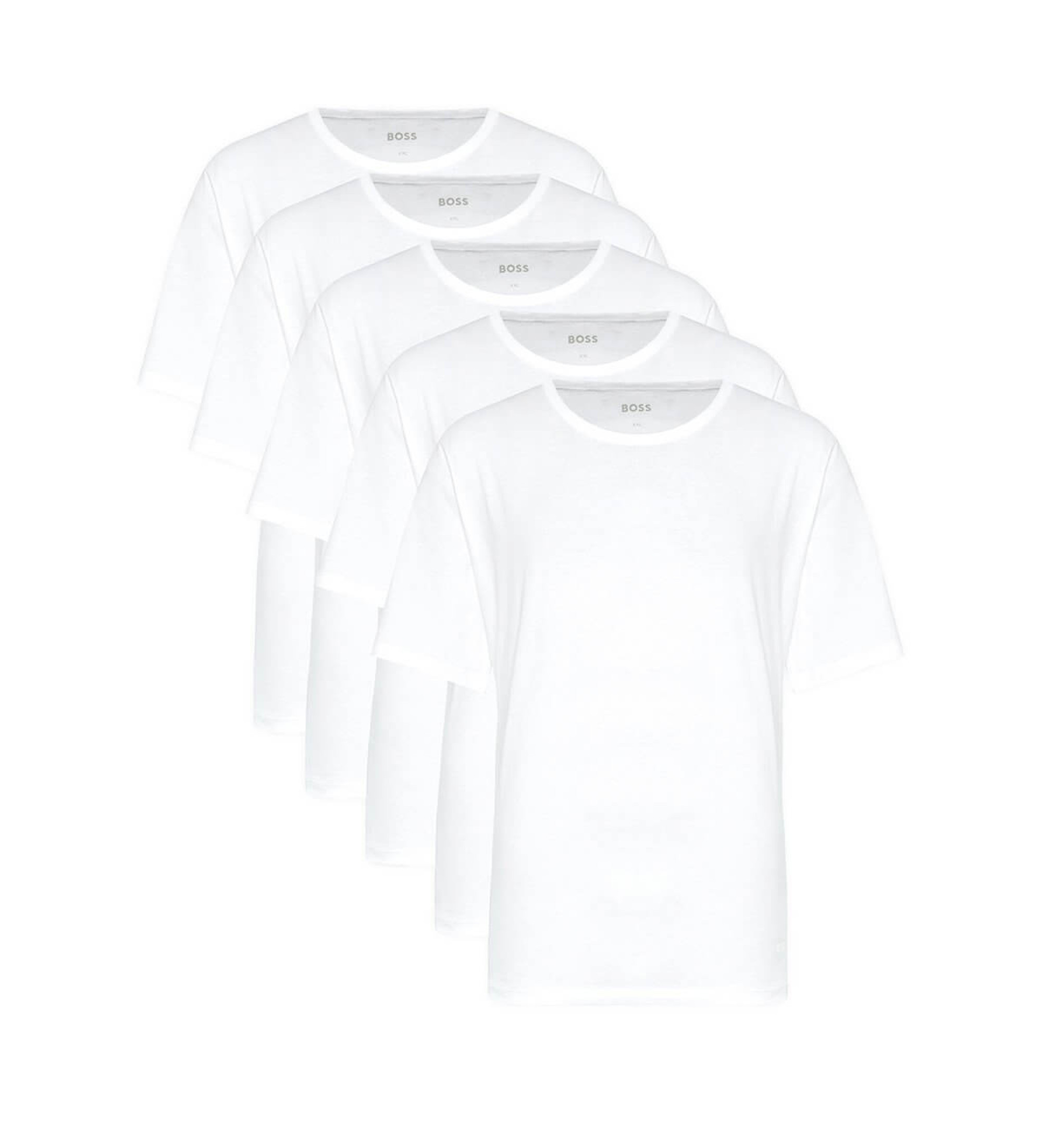 BOSS für Herren. 50475392 Packung mit 5 weißen Authentic-T-Shirts (M), Heimtextilien, Baumwolle, Kurzarm