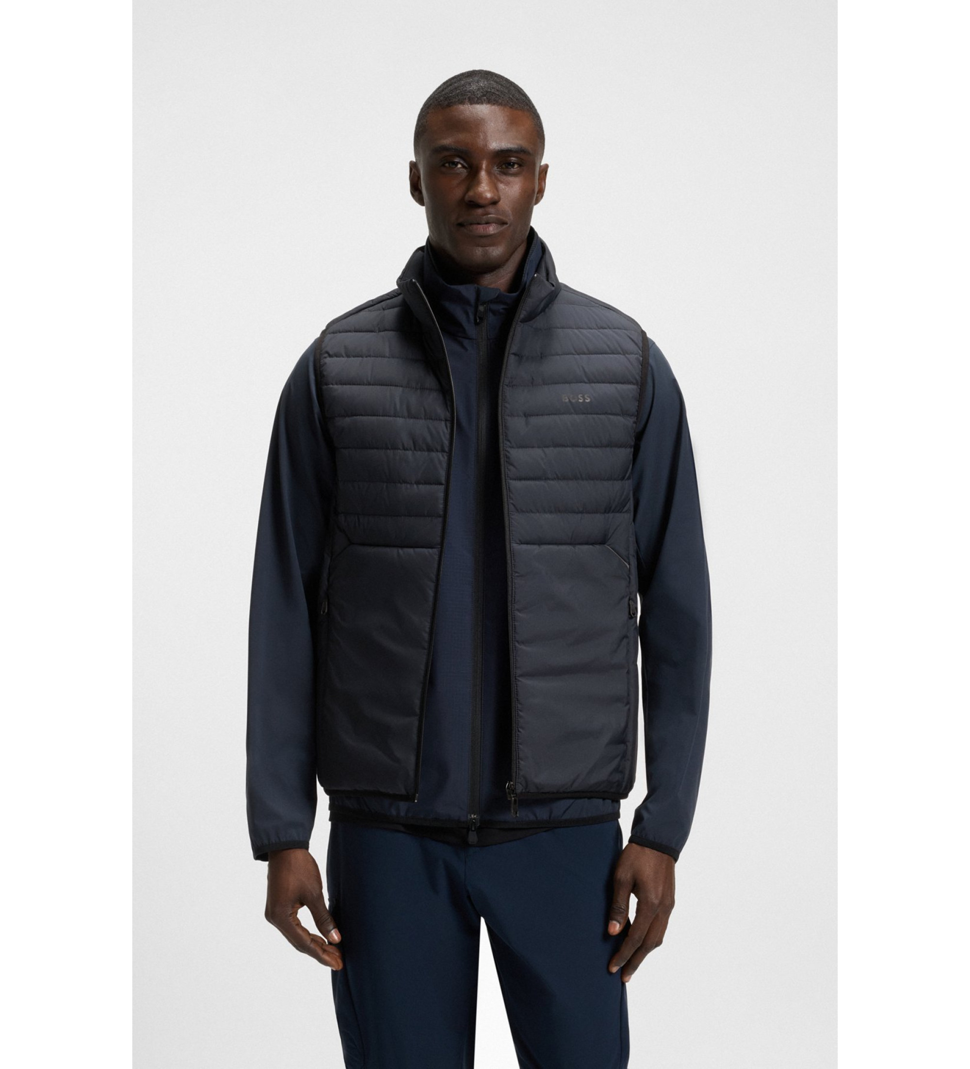 BOSS für Herren. 50545867 Urbanex Marine-Weste (M), Lässig, Polyester