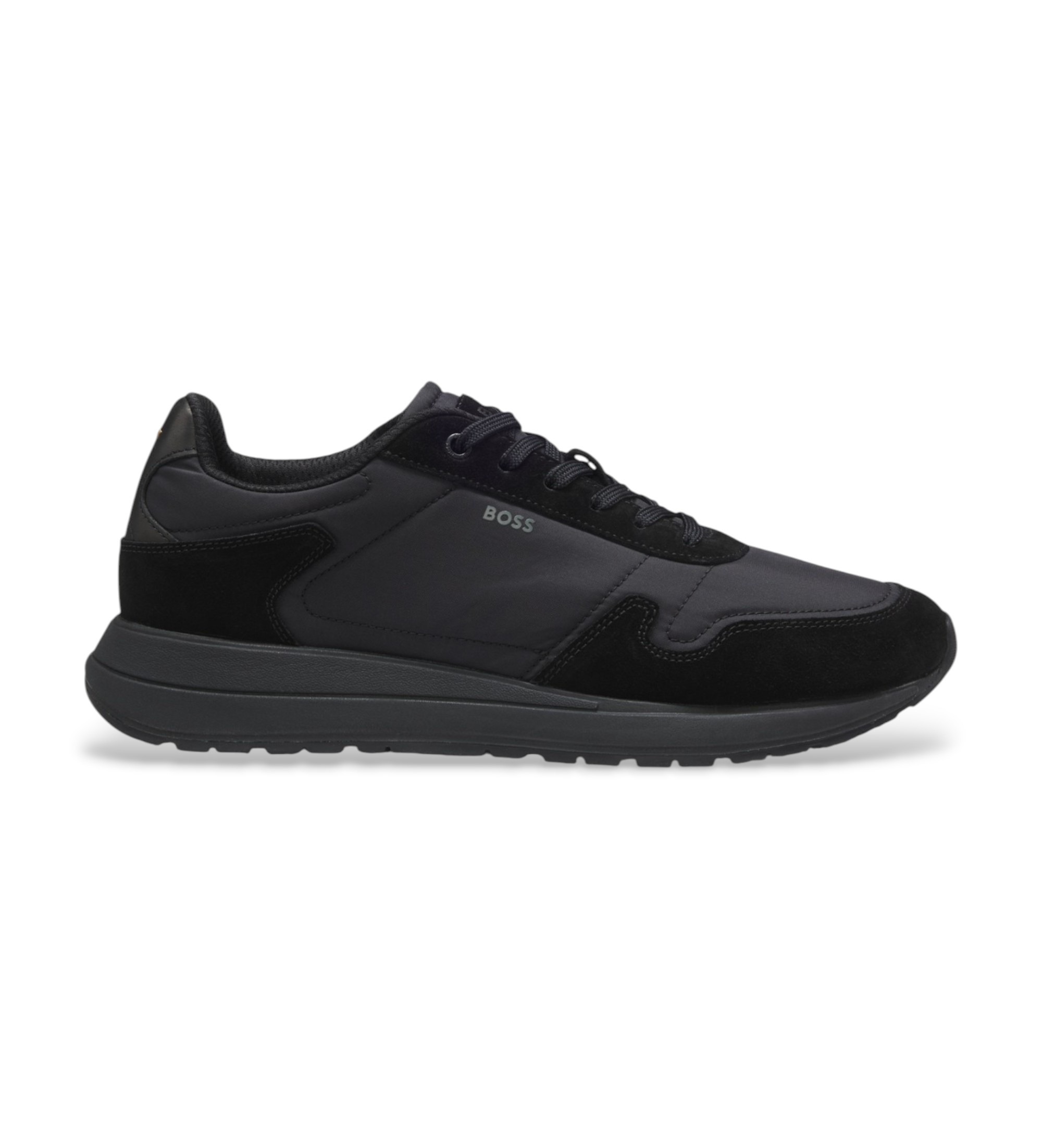 BOSS für Herren. 50568945 Vinston Runn Turnschuhe, schwarz (43), Wohnung, Schnürsenkel, Lässig