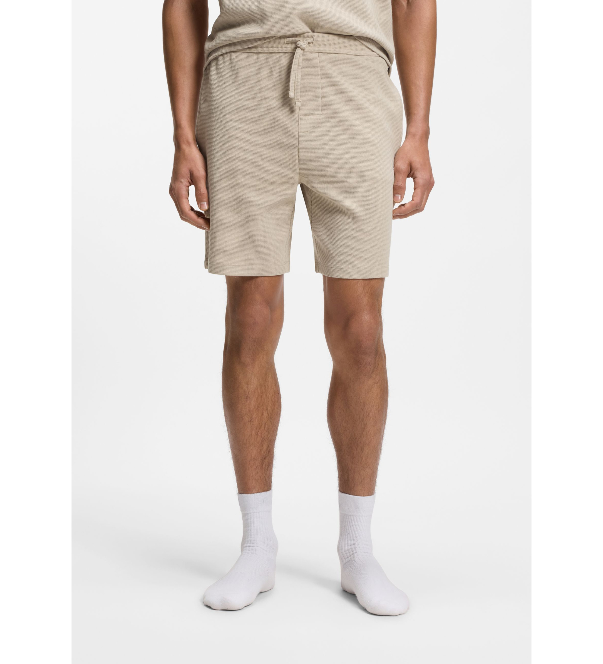 BOSSvoor mannen. 50535884 Wafelbeige korte broek (XXL), Homewear, Katoen