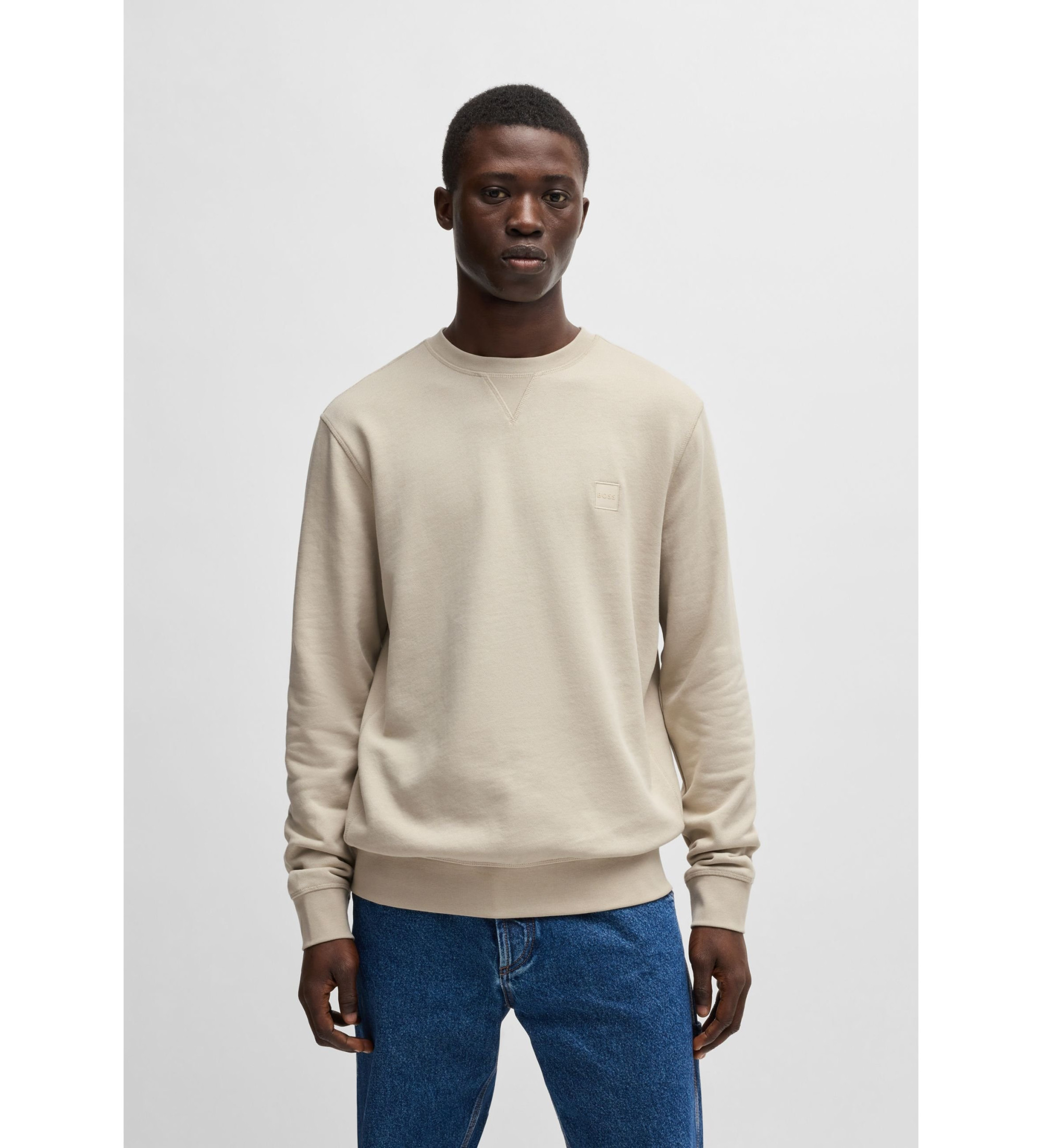 BOSS für Herren. 50509323 Westart beige Pullover (M), Lässig, Baumwolle