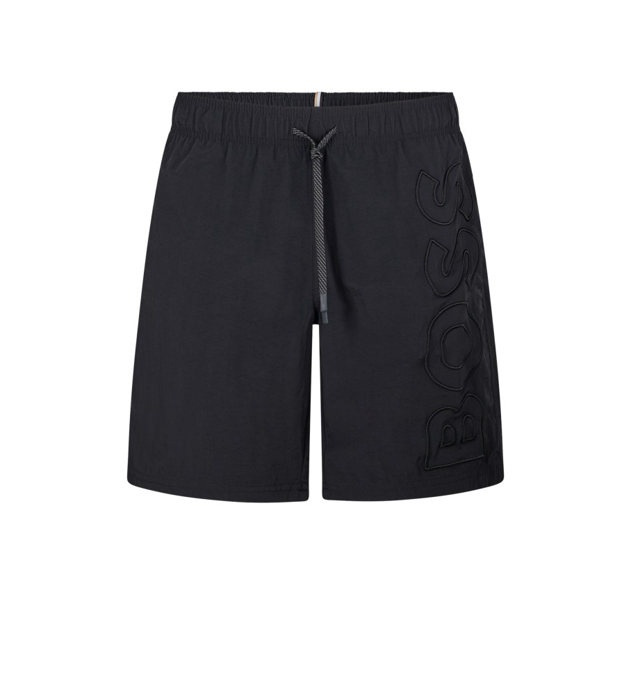 BOSS für Herren. 50469329 Black Whale Badeanzug (L), Schwarz, Lässig, Strandbekleidung, Polyamid, Nachhaltig