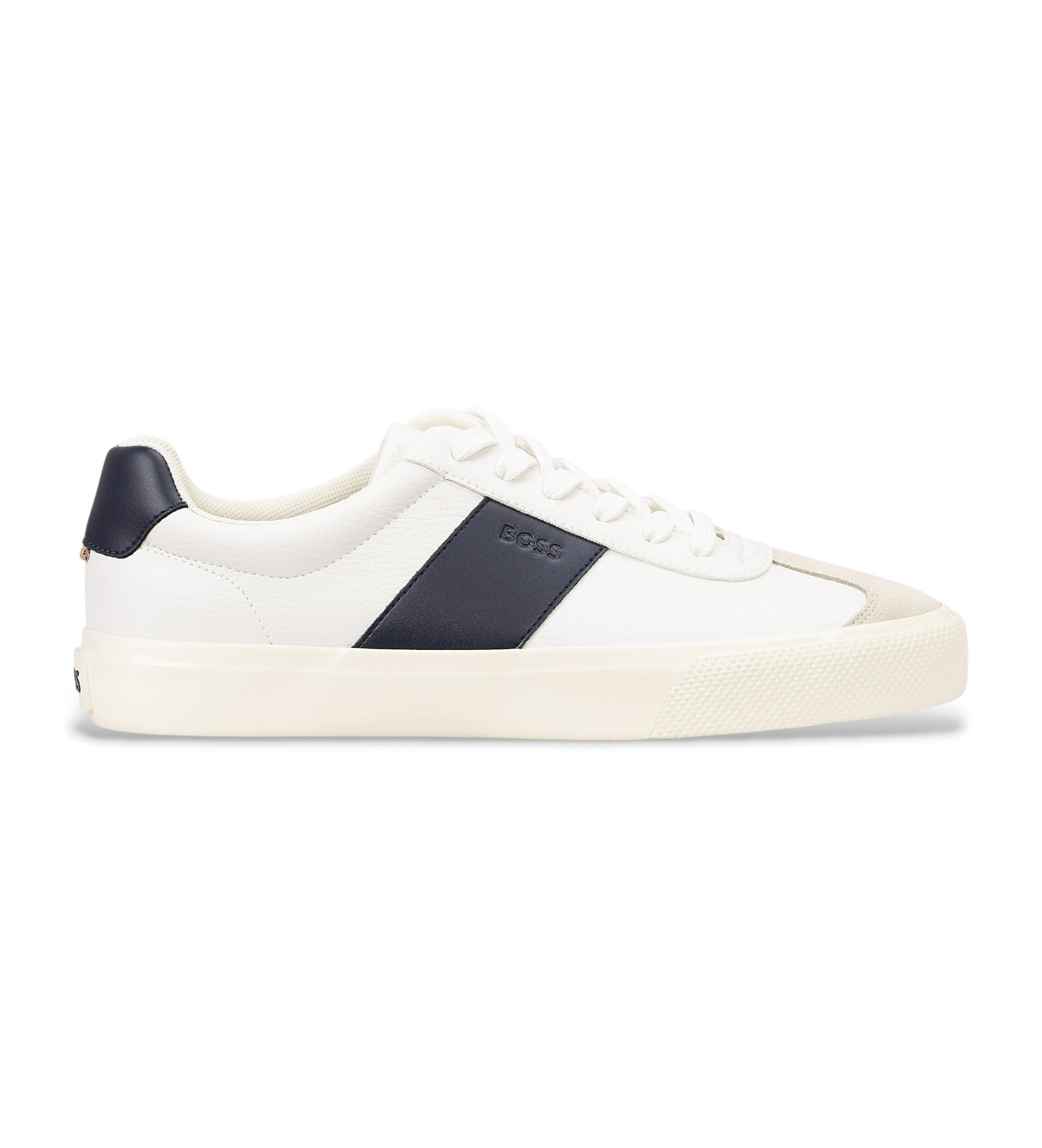 BOSS für Herren. 50557852 Turnschuhe Aiden Teen weiß (44), Wohnung, Schnürsenkel, Lässig