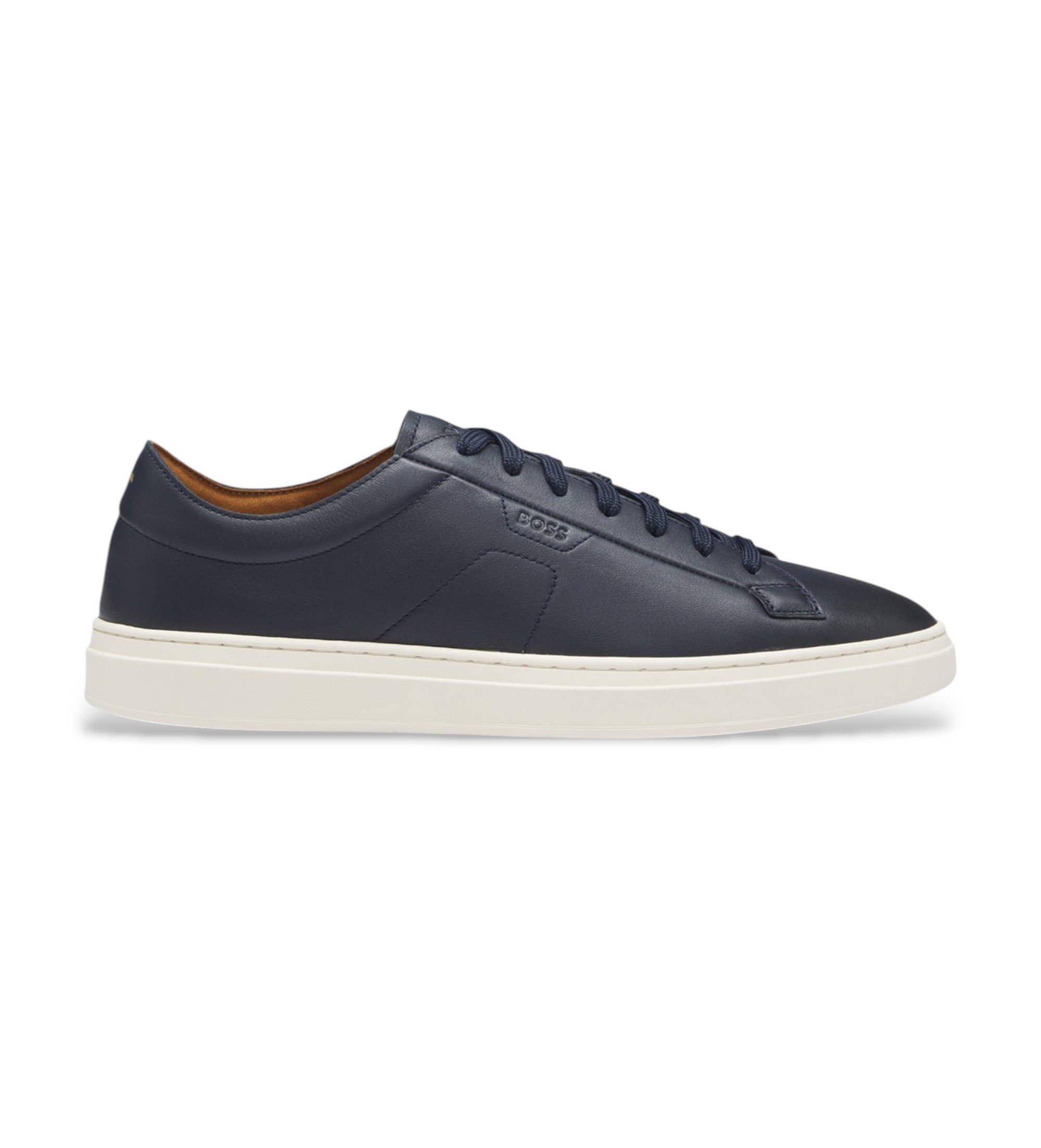 BOSS für Herren. 50557866 Kieran Bust Leder Sneakers navy (46), Wohnung, Schnürsenkel, Lässig, Marine