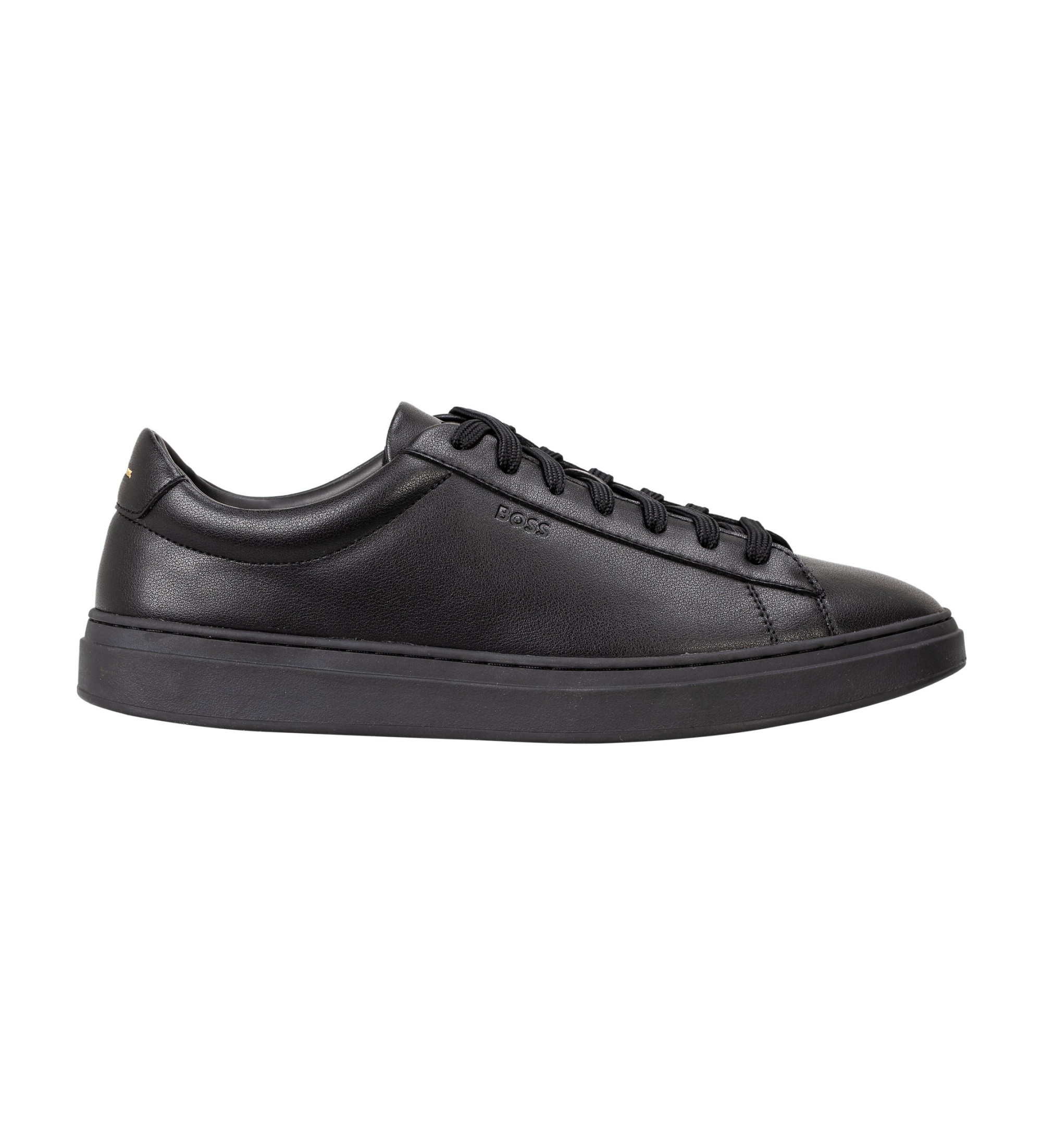 BOSS für Herren. 50552853 Kieran Leder Sneakers schwarz (43), Wohnung, Schnürsenkel, Lässig
