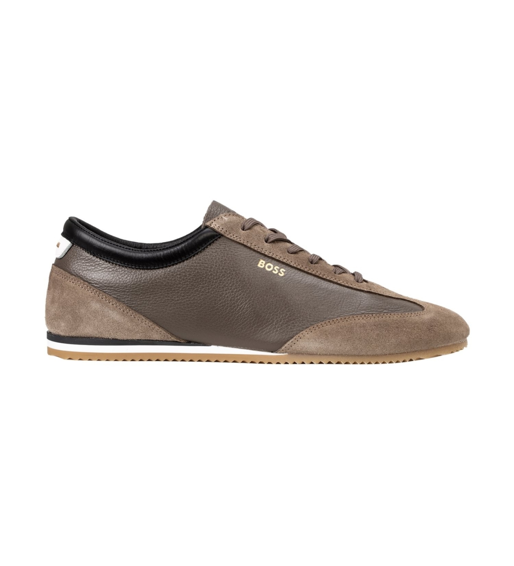 BOSS für Herren. 50568463 Lineor Lowp Ledersneaker braun (46), Wohnung, Schnürsenkel, Lässig