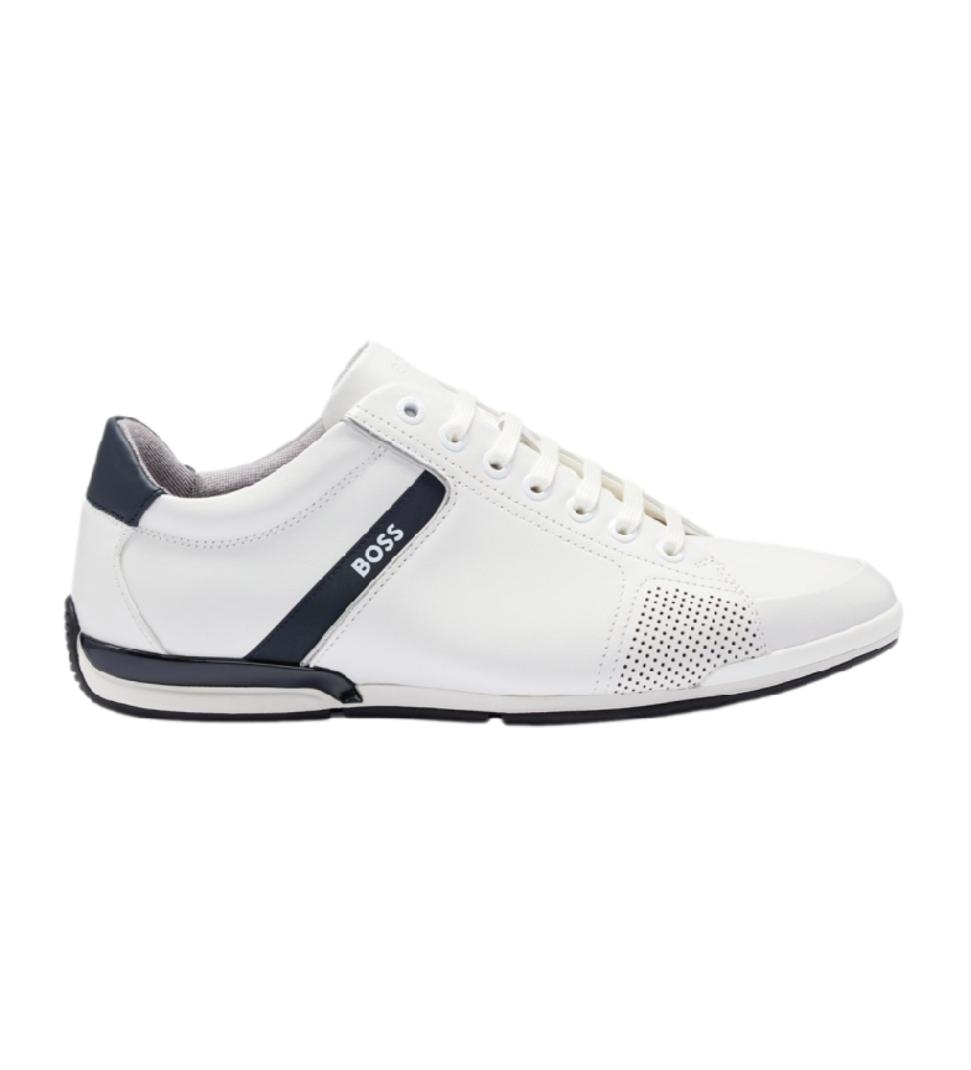BOSS für Herren. 50498282 Saturn Lederschuhe weiß (45), Wohnung, Schnürsenkel, Lässig
