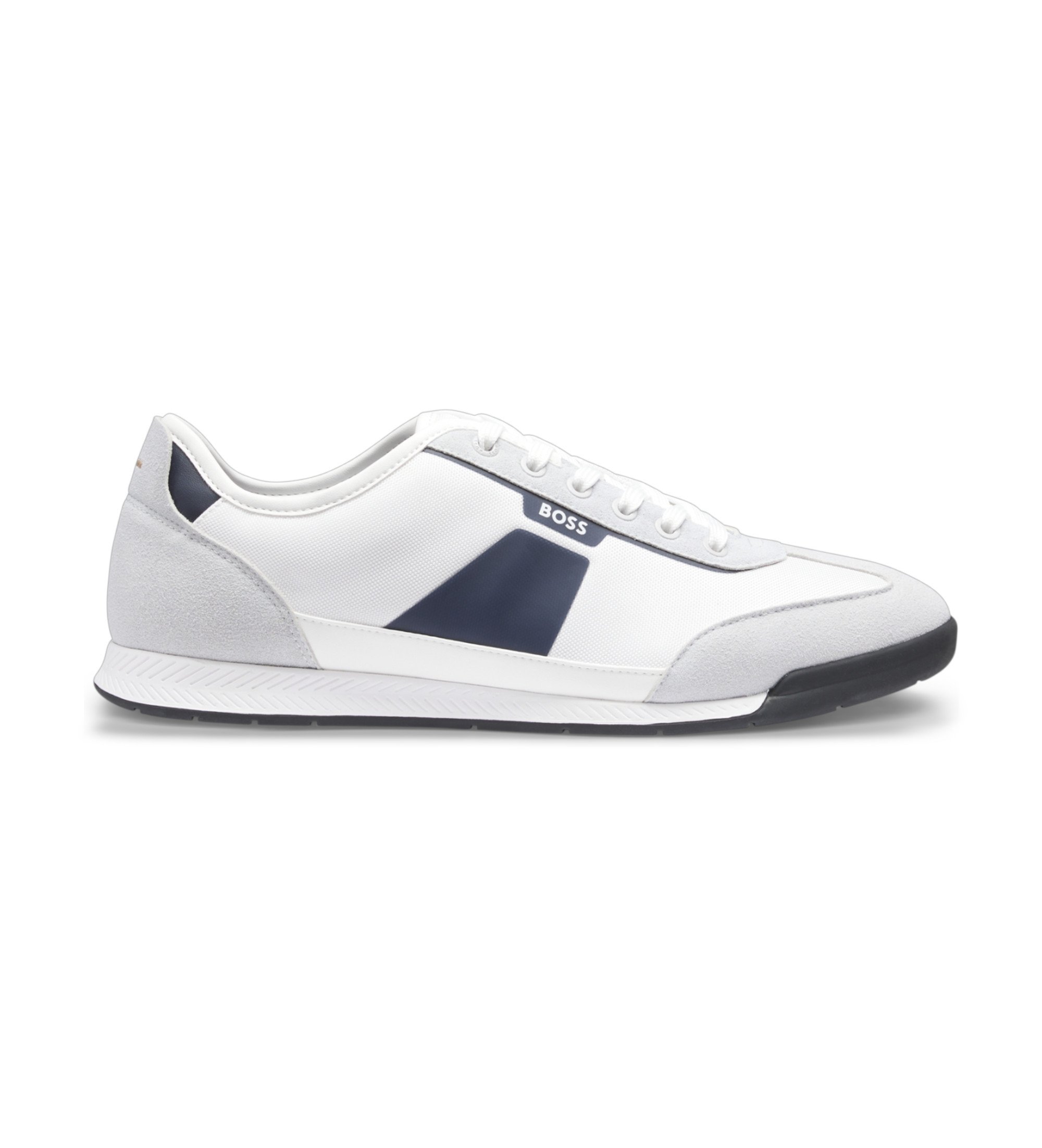 BOSS für Herren. 50557886 Turnschuhe Nitan Low weiß (44), Wohnung, Schnürsenkel, Lässig