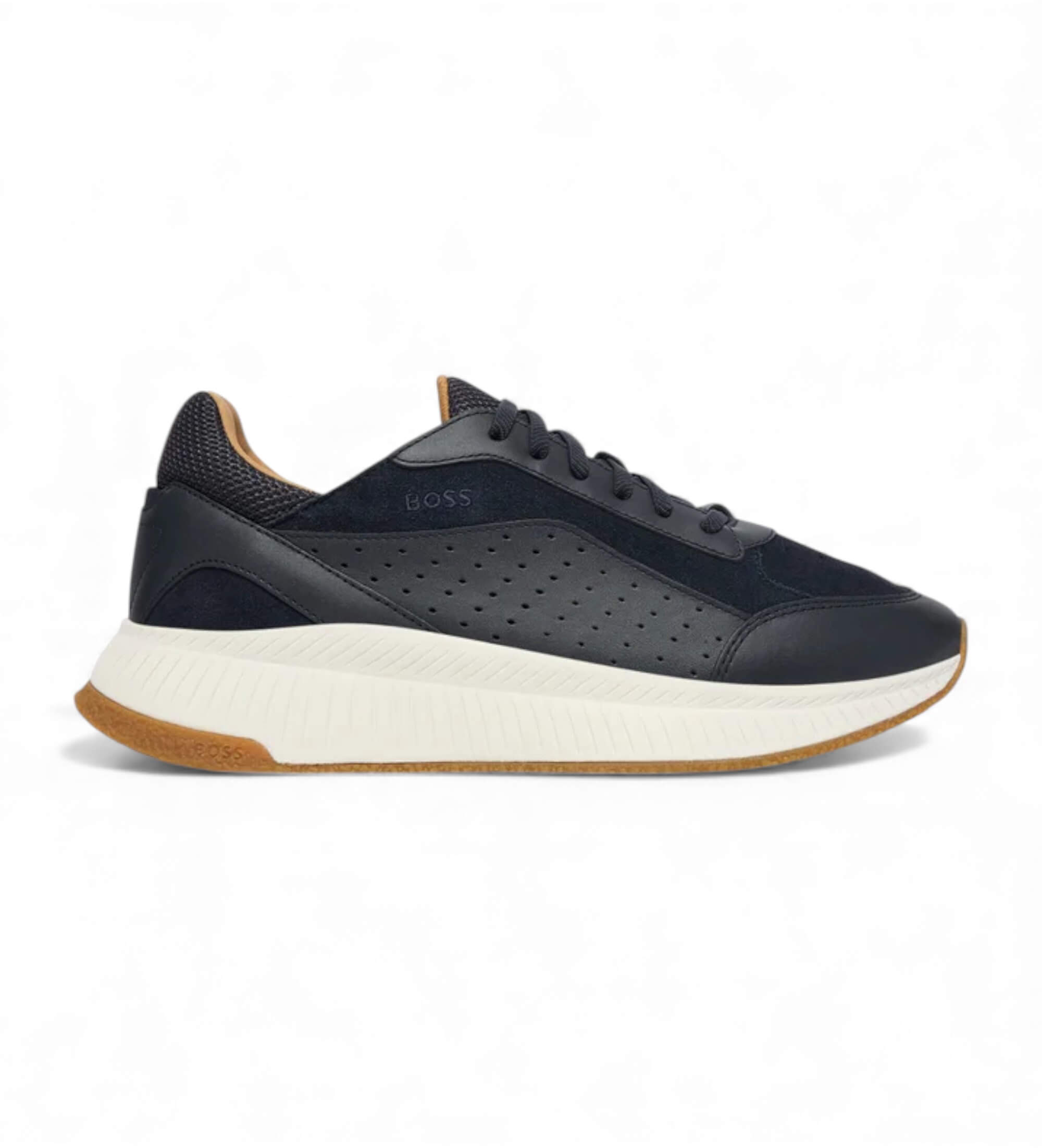 BOSS für Herren. 50557865 Slon Schuhe navy (43), Leder, Blau, Wohnung, Schnürsenkel, Lässig