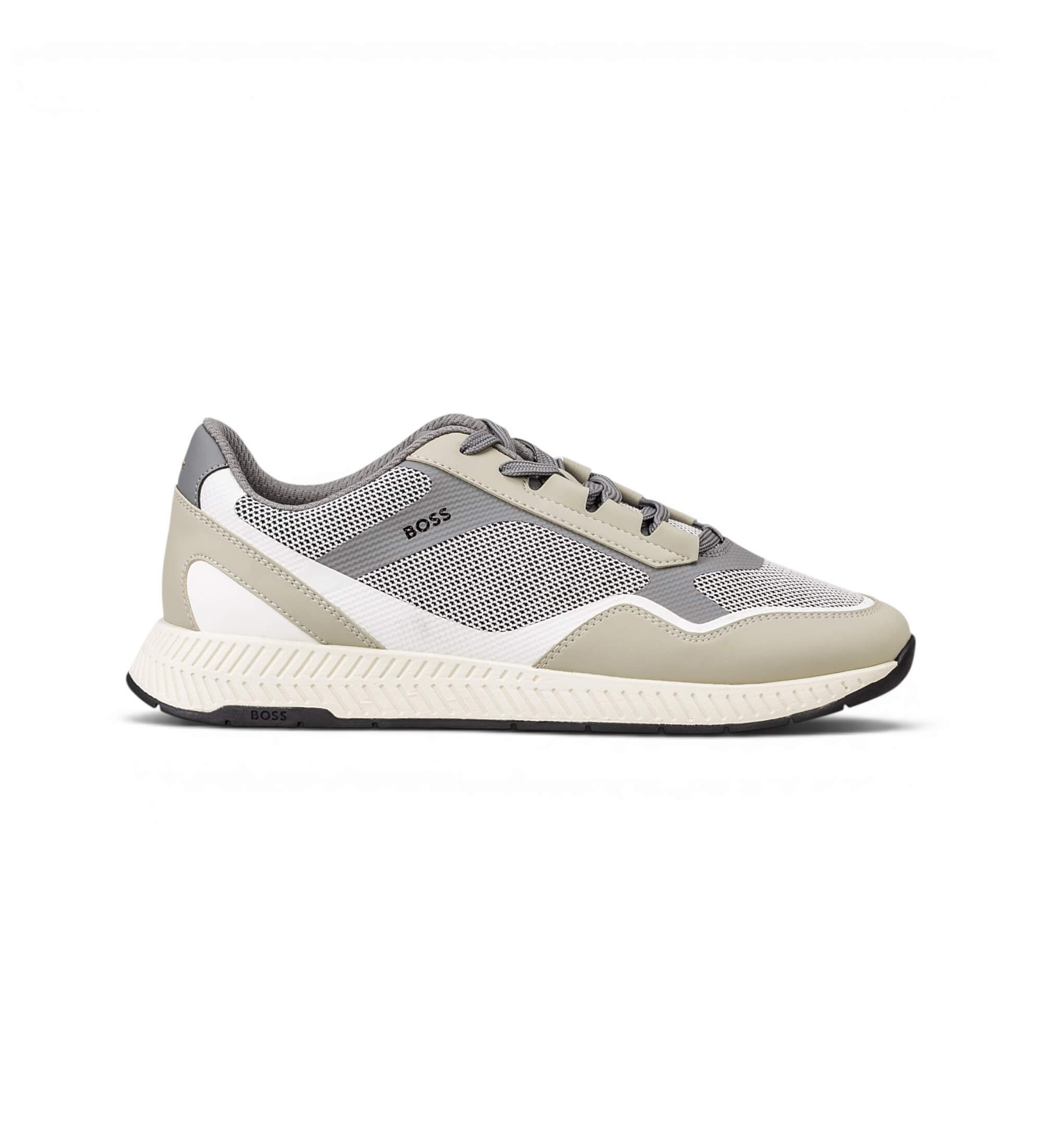 BOSS für Herren. 50568928 Sneaker Titanium beige, grau (42), Wohnung, Schnürsenkel, Lässig