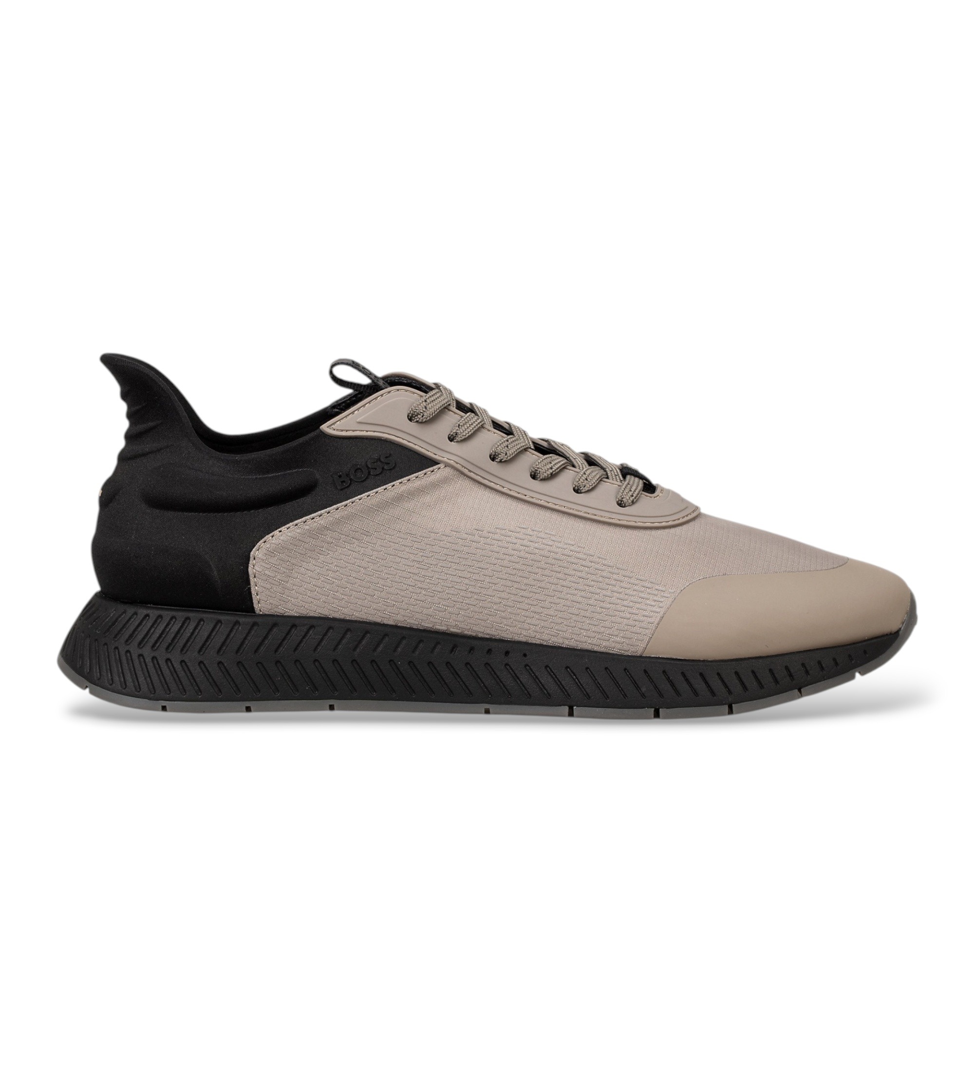 BOSSvoor mannen. 50573556 Beige Titanium-sneakers (43), Plat, Veters, Casual, Sportief