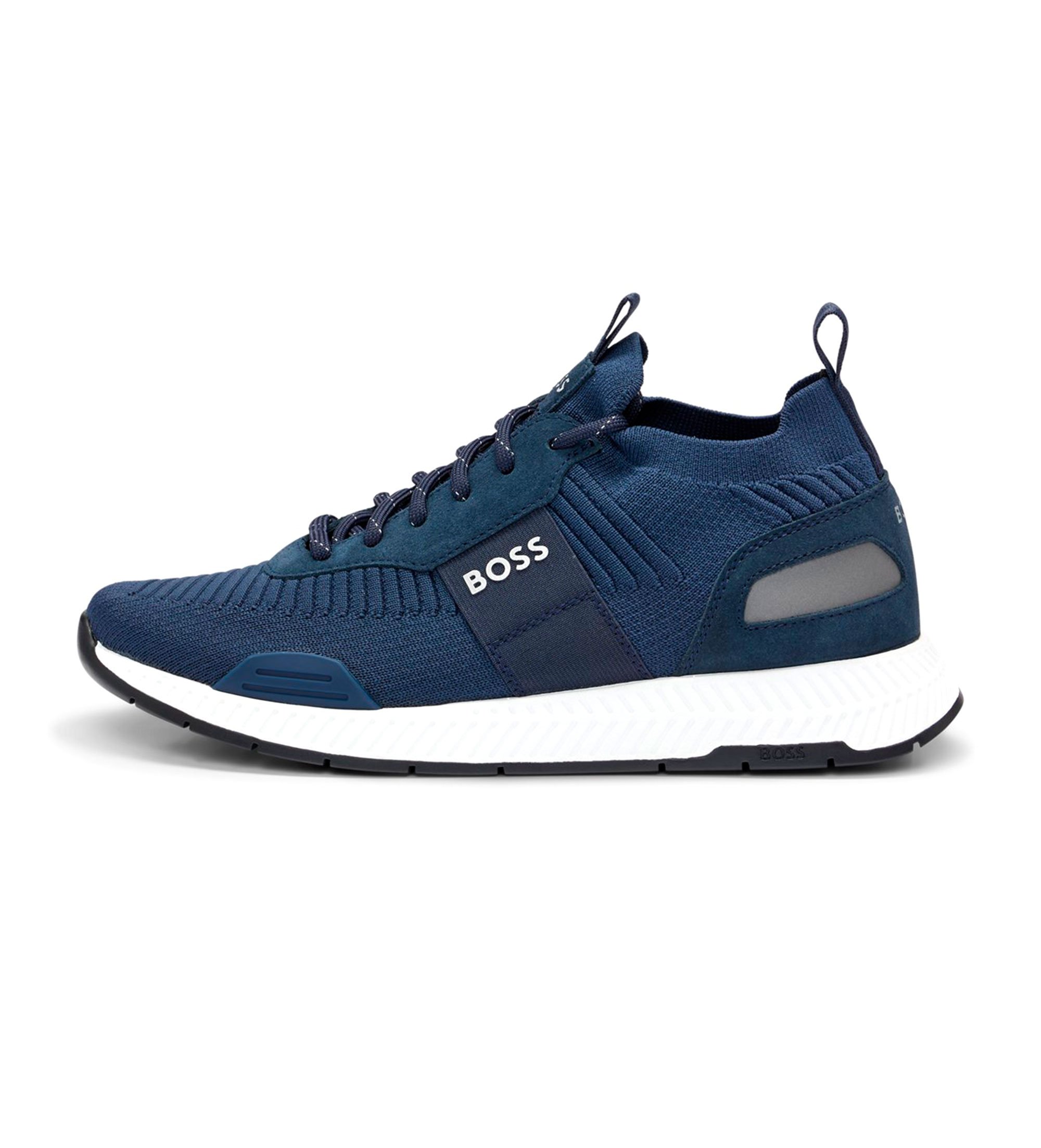 BOSS für Herren. 50498245 Turnschuhe Titanium navy (45), Wohnung, 1 bis 3 cm, Schnürsenkel, Lässig, Marine