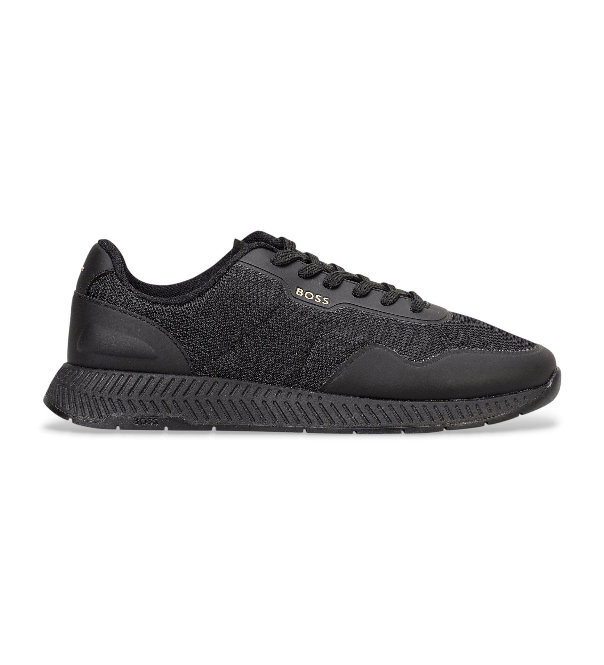 BOSS für Herren. 50563962 Turnschuhe Titanium schwarz (45), Wohnung, Schnürsenkel, Lässig