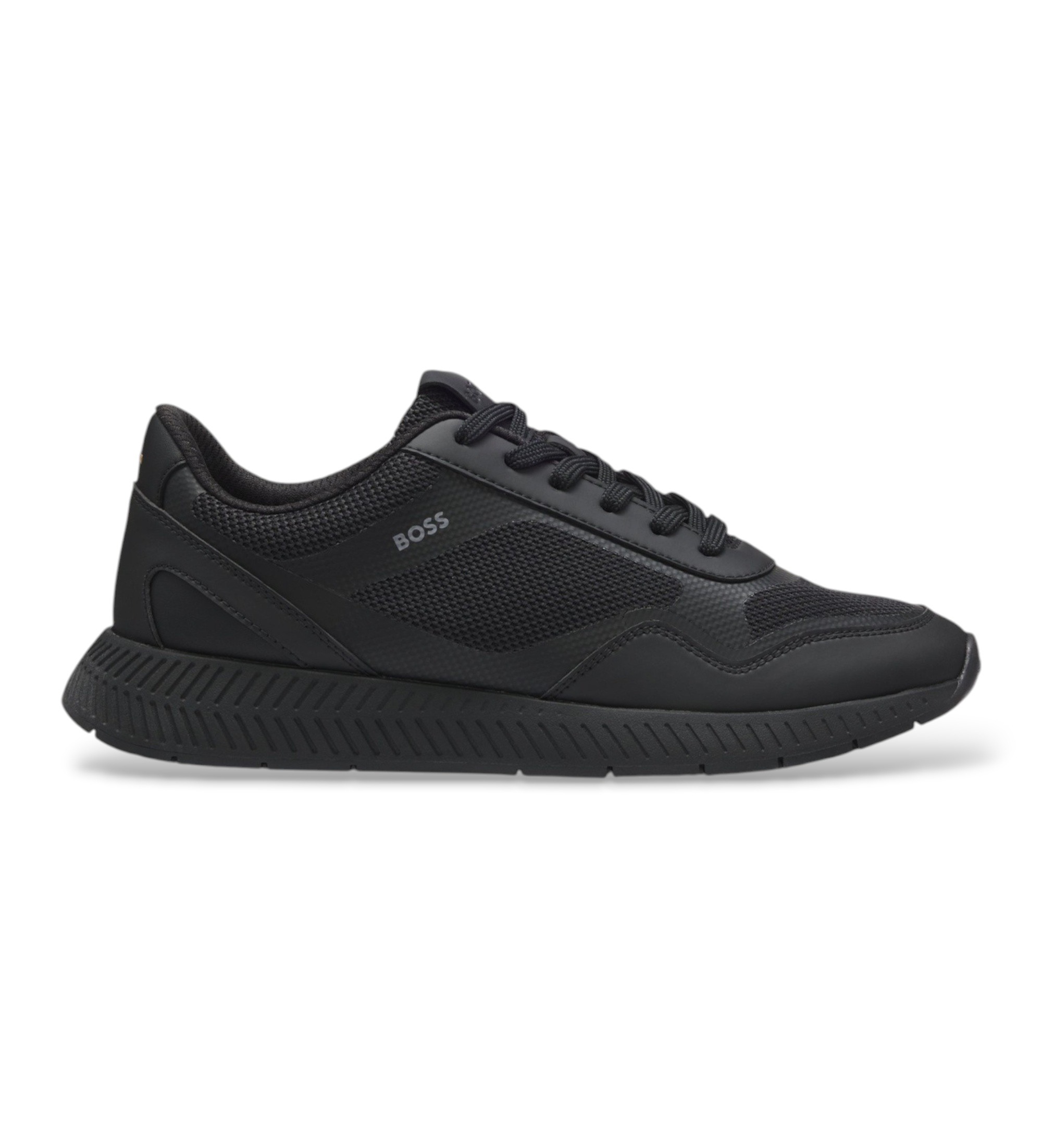 BOSS für Herren. 50568928 Titanium Sneakers schwarz (43), Wohnung, Reißverschluss, Lässig