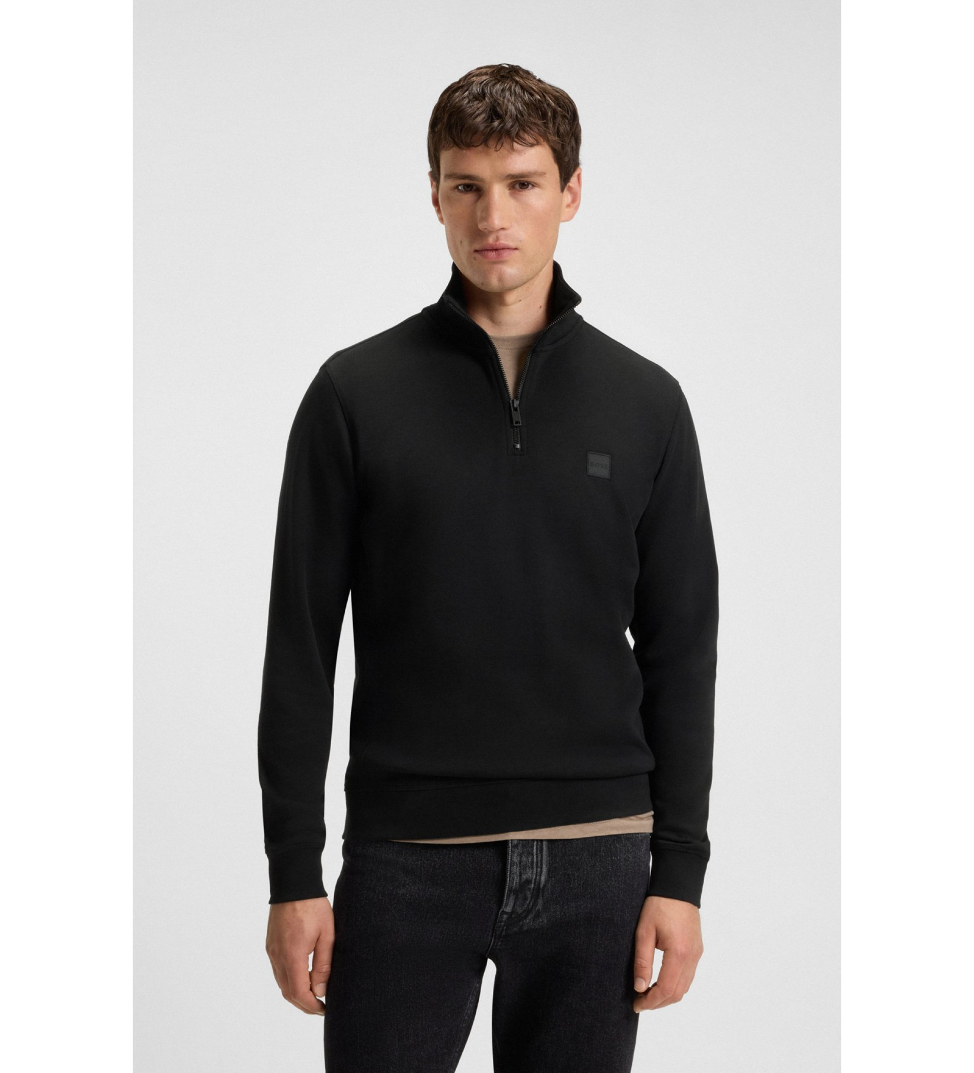 BOSS für Herren. 50468926 Zetrust Sweatshirt schwarz (S), Lässig, Baumwolle