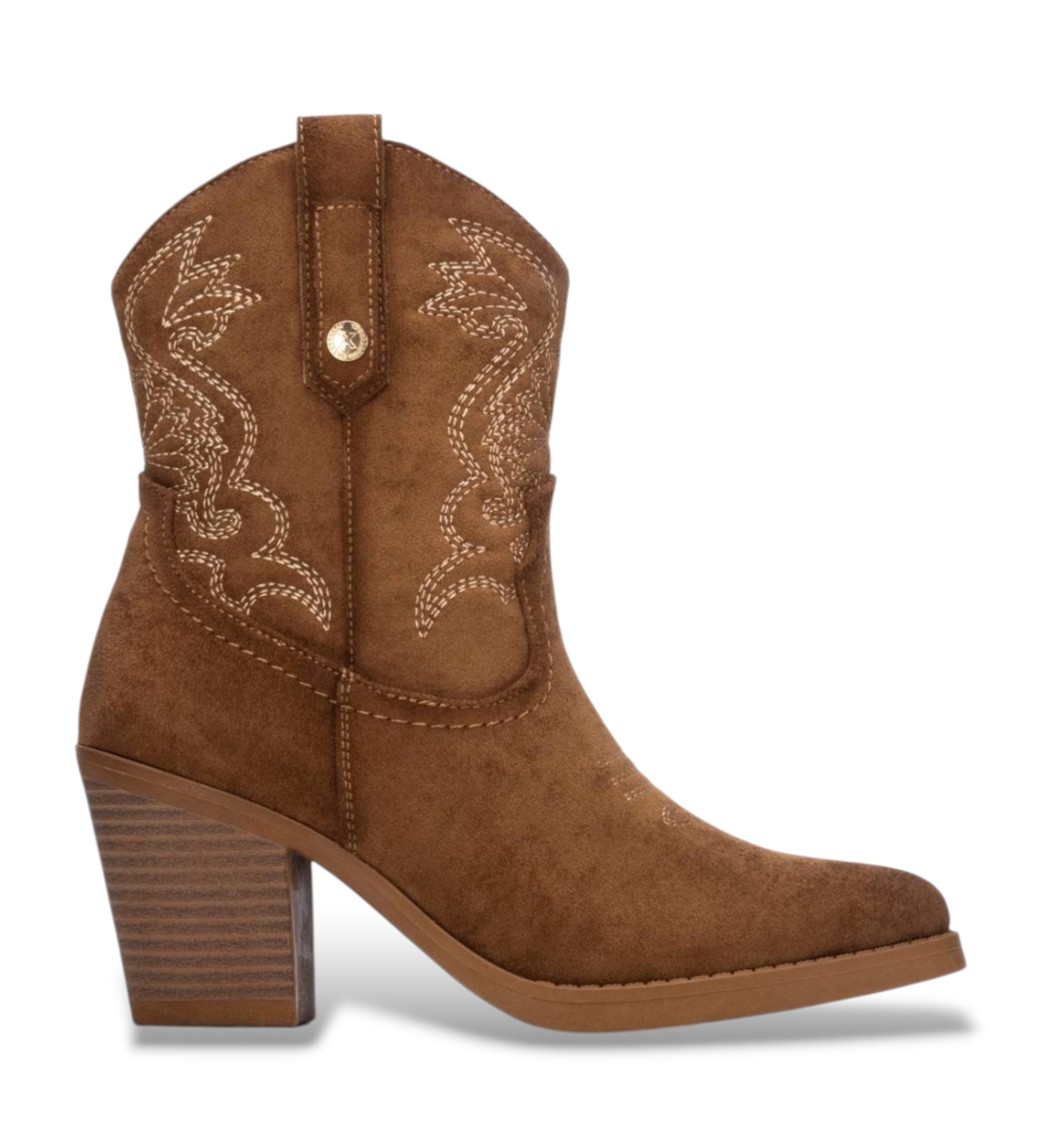 Xti für Damen. 14610501-CAMEL Stiefeletten 146105 hellbraun (37), Beige, 5 bis 8 cm, Reißverschluss, Lässig