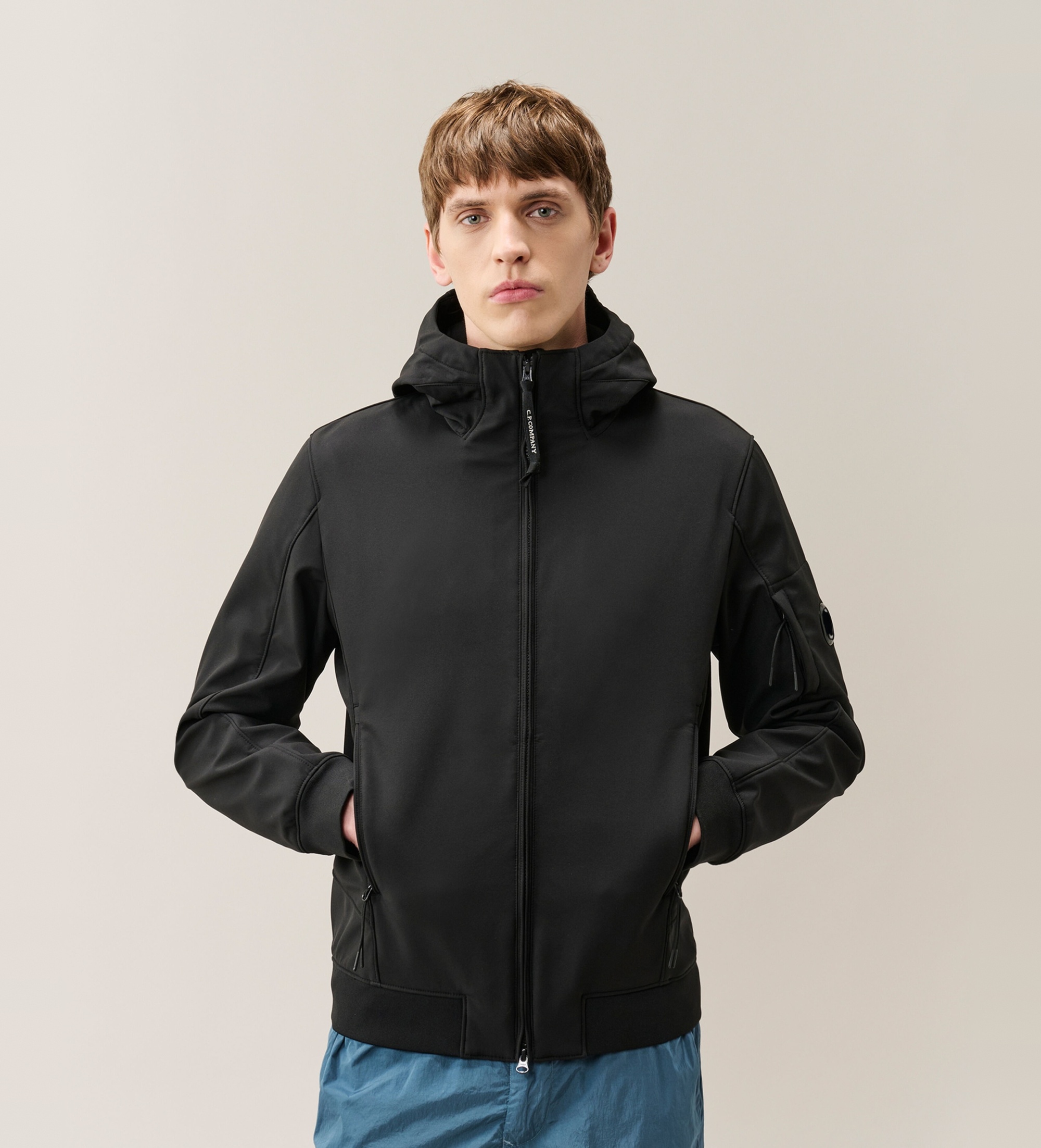 C.P. Company für Herren. RFCMOW701A006097A Kurze Unifarbene Jacke schwarz (XL), Lässig, Polyester