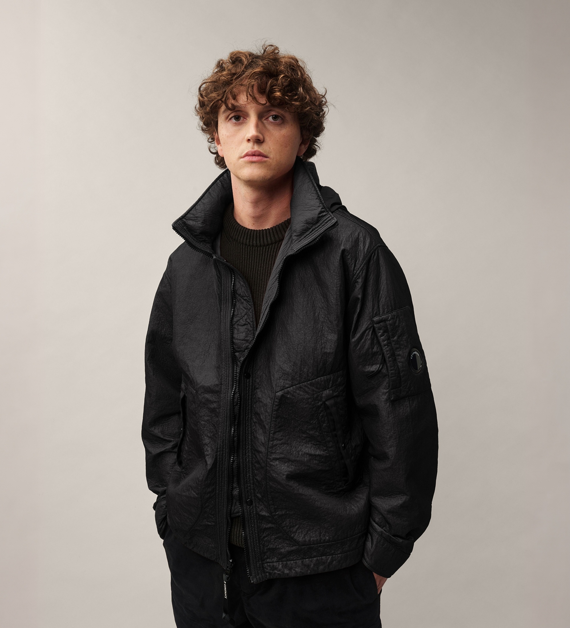 C.P. Companyvoor mannen. 21CMOW183A110404G Reversibele jas met twee kanten, zwart (M), Casual, Polyamide